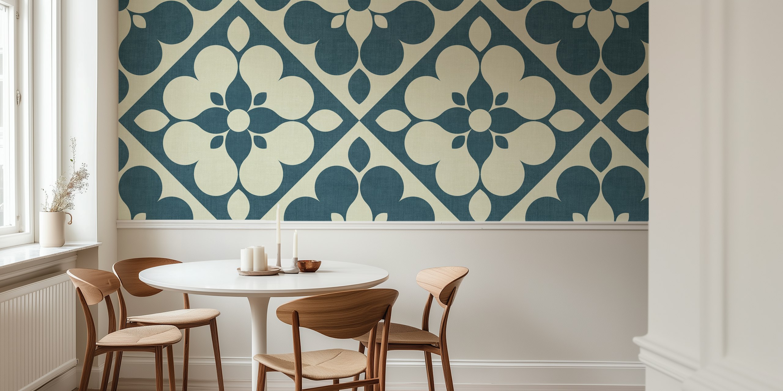 Design tapety Retro Geometric Floral Quilt