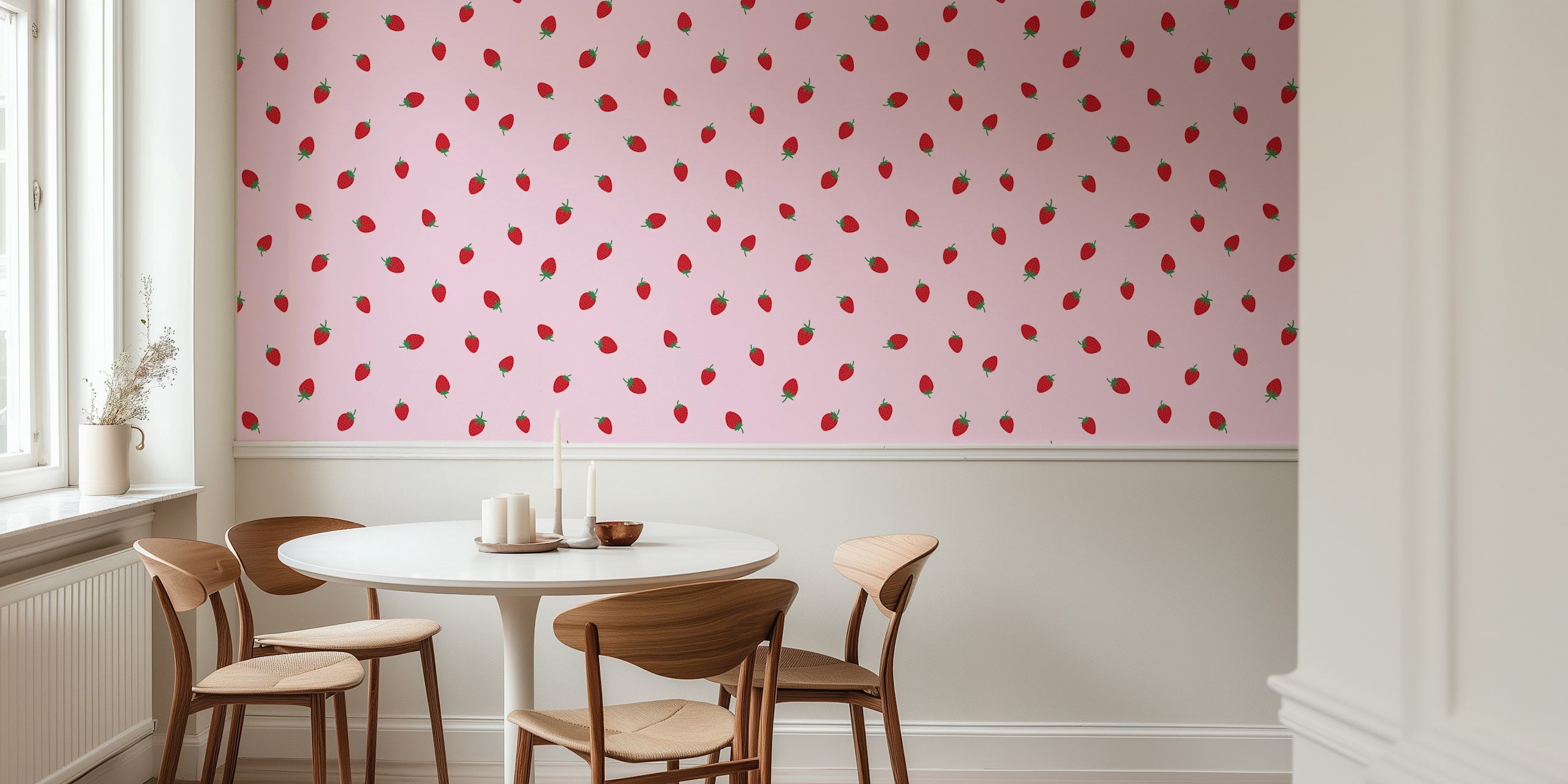 Simply Strawberries wallpaper σε ένα δωμάτιο