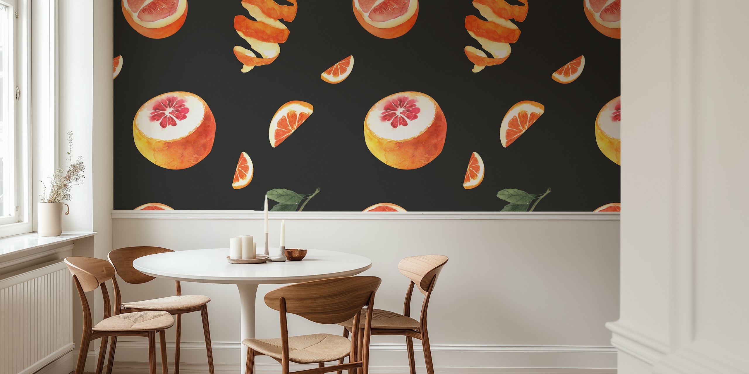 Sliced & Peeled Oranges Tapetdesign
