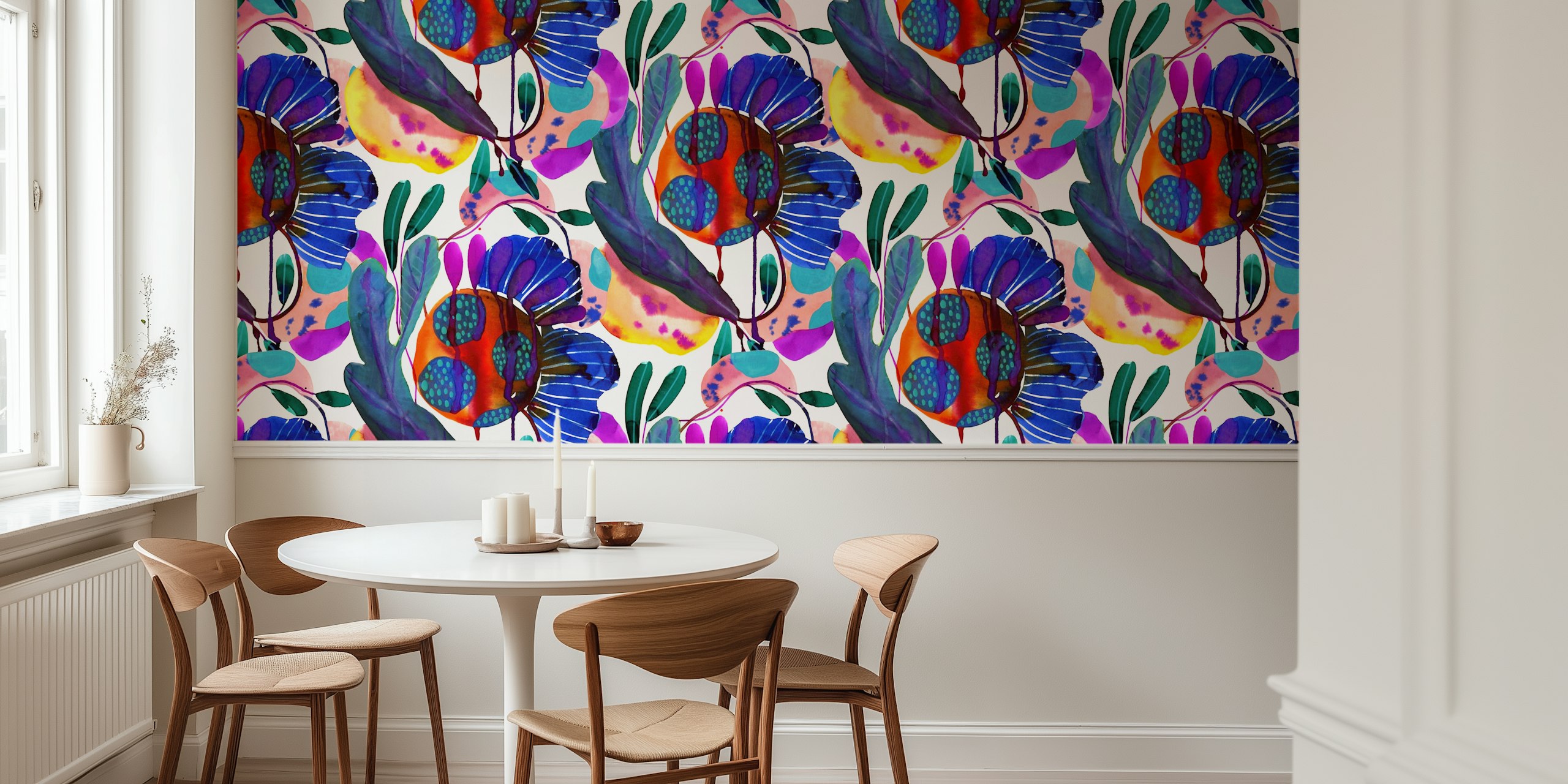 Tapeta Colorful Garden Oasis v pokoji