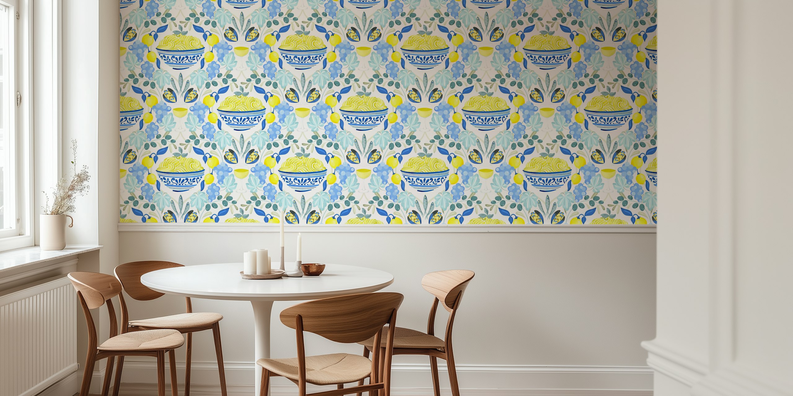 Italian Liguria food wallpaper in a room