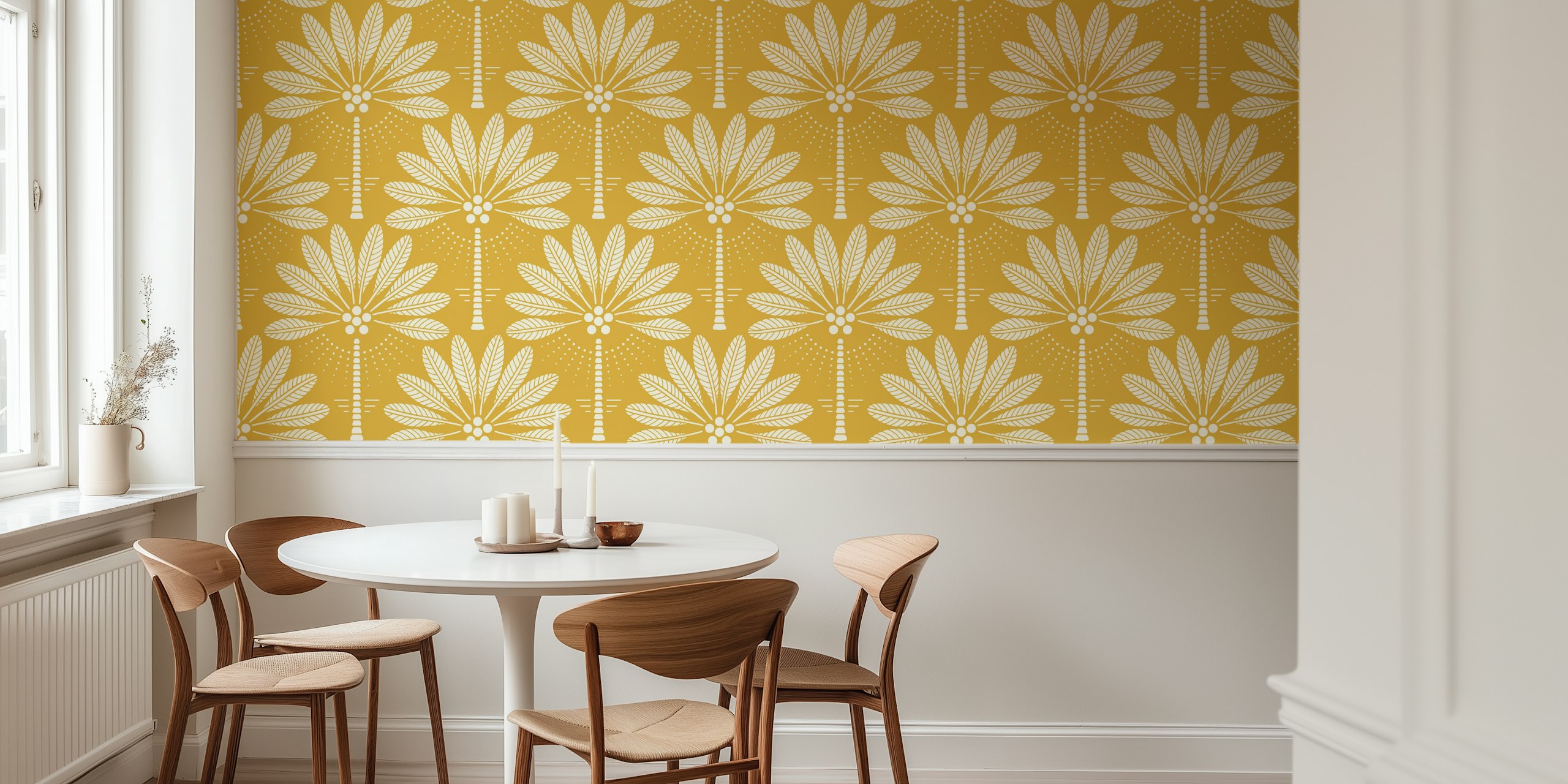 Coastal Palm Trees with Fruits tapetdesign