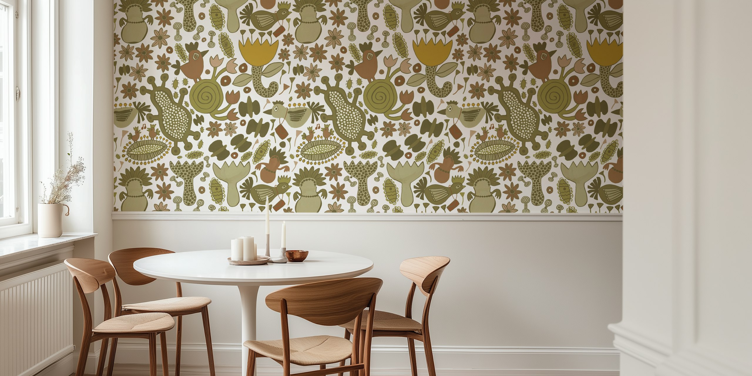 Design de papel de parede Elliot Nature Medium em um cômodo