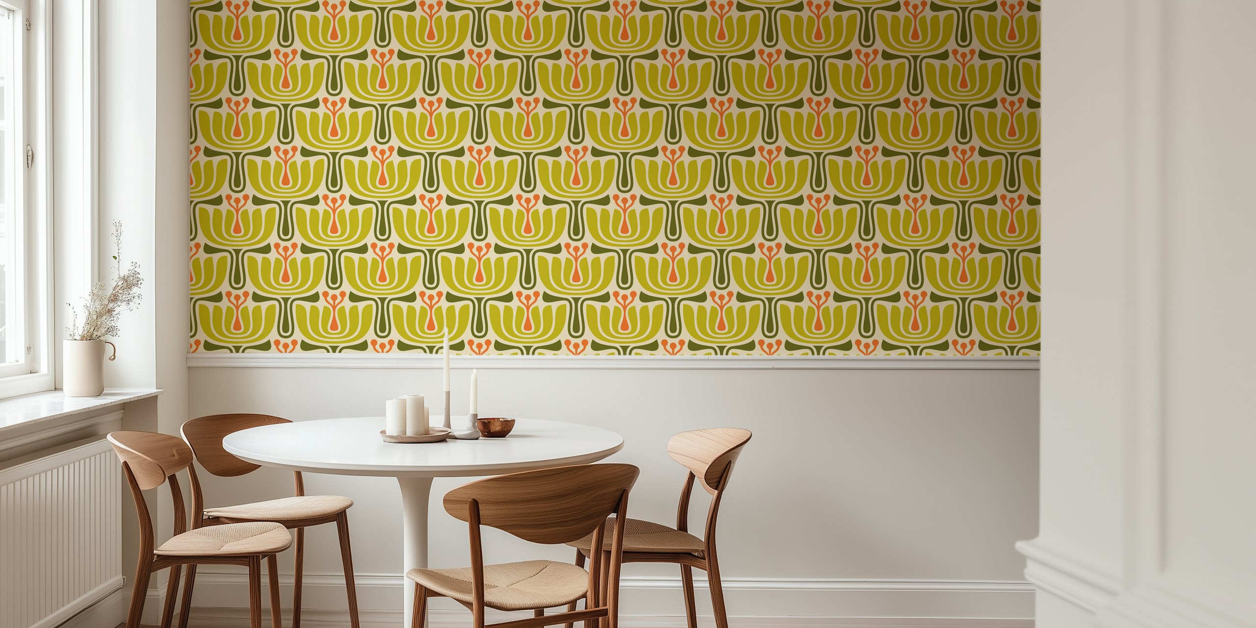 Vintage Petal Charm wallpaper in a room