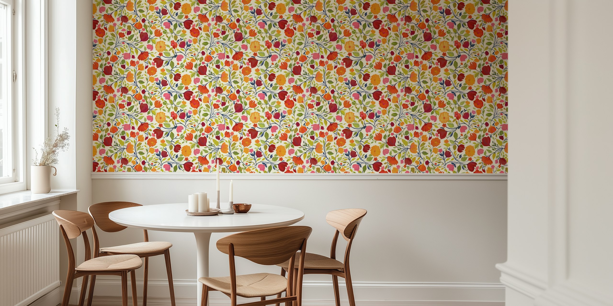 Floral Miraflores wallpaper in a room