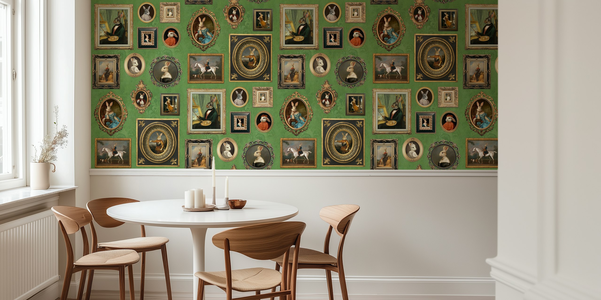 Noble Bunnies wallpaper in a room setting