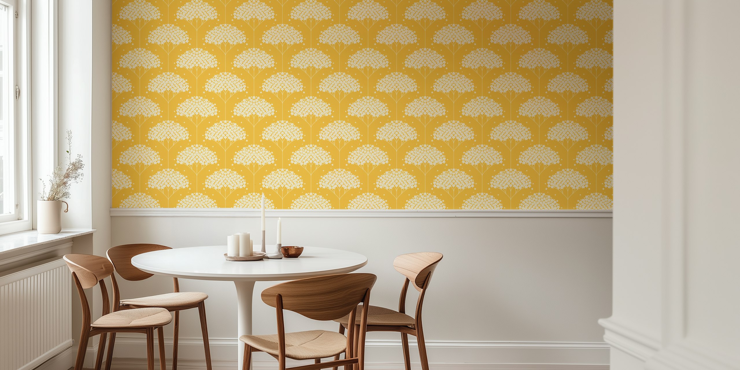 Svenska Fläderblomster wallpaper in a room