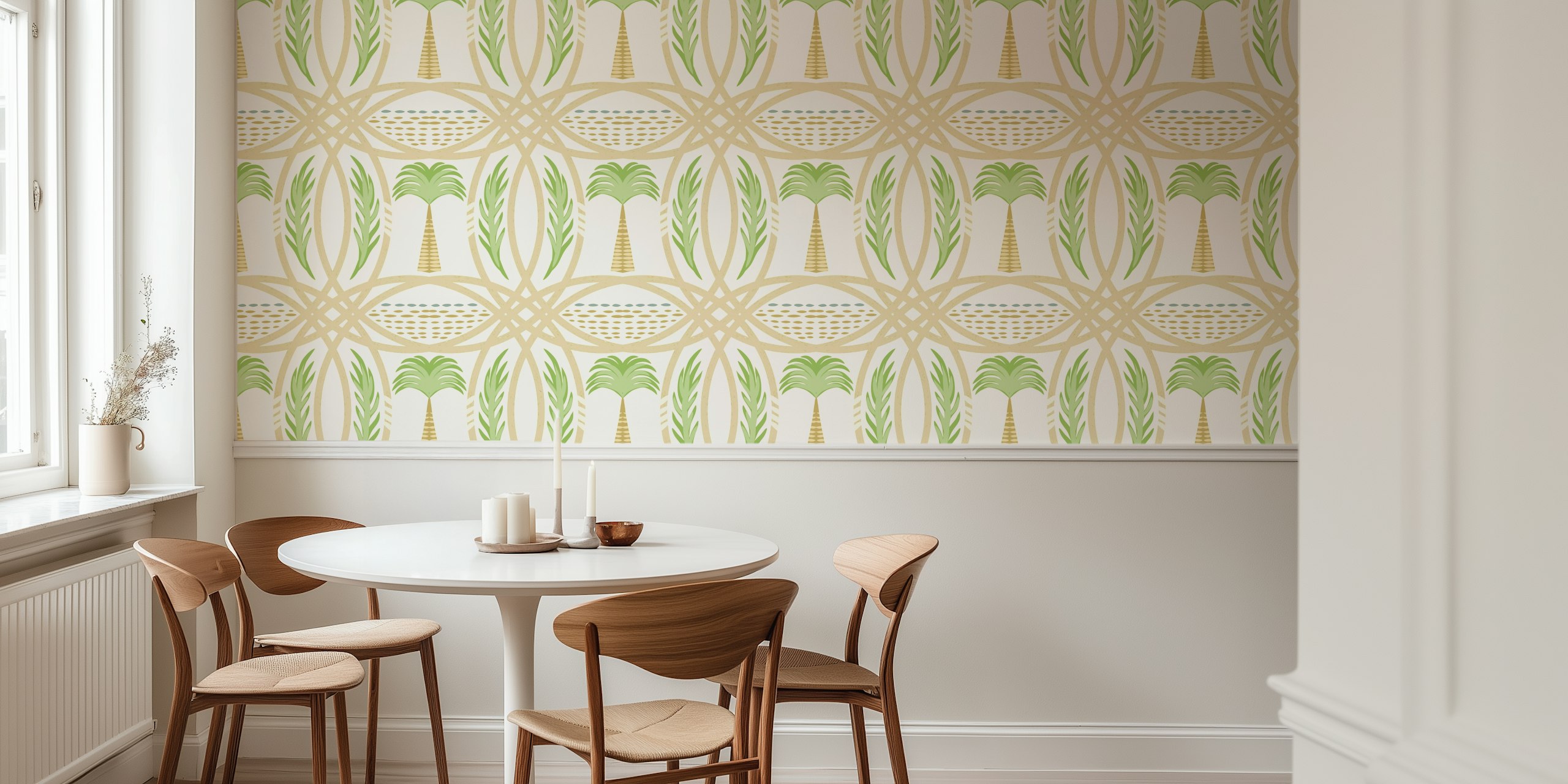 Tropical Palm Oasis wallpaper in a room