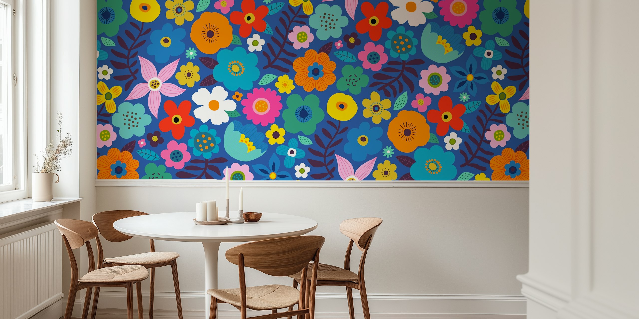 Design de papier peint Bold Floral dans une pièce
