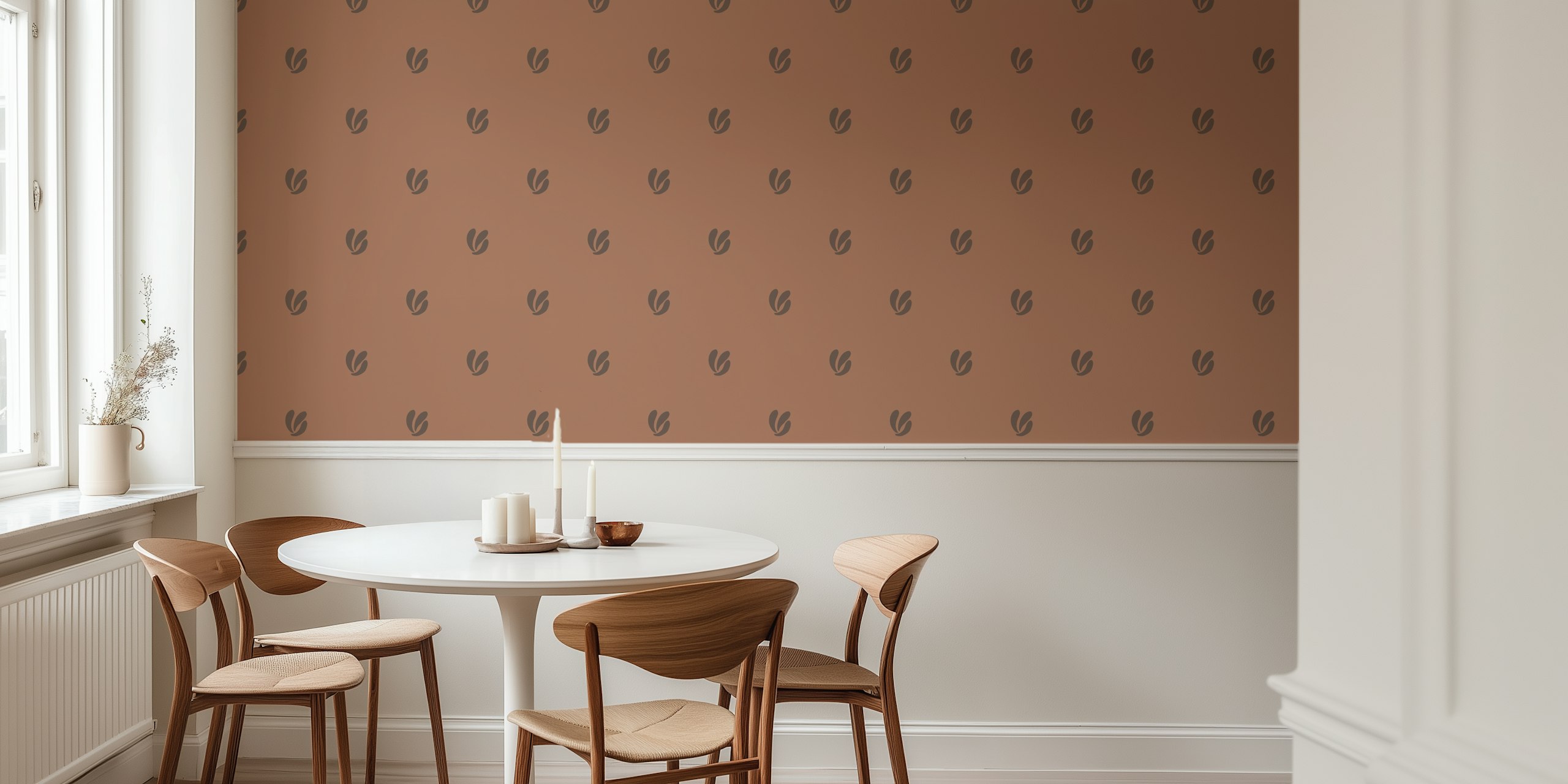 Timeless Leaf Accent tapet i en rumsmiljö