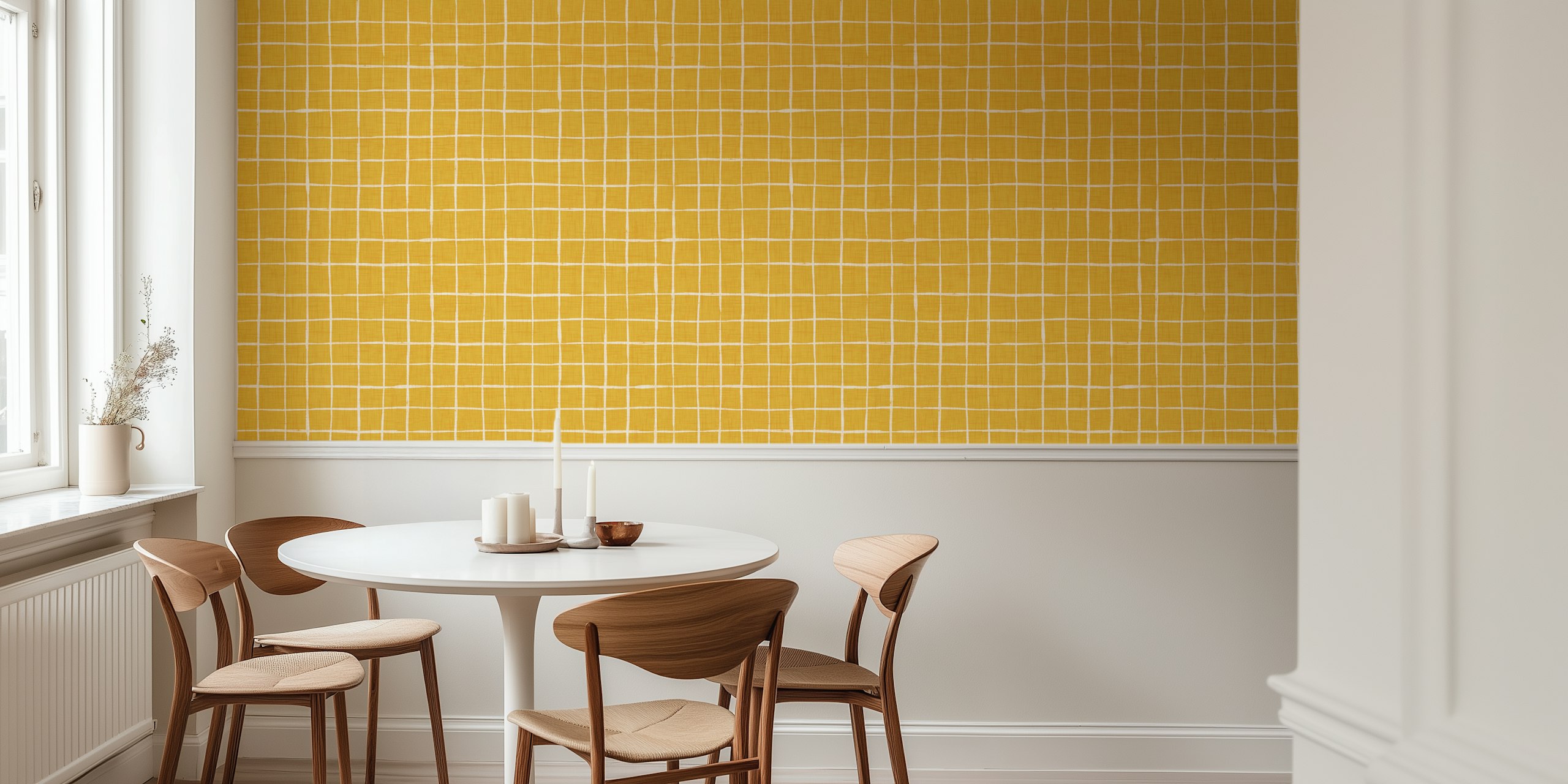 Golden Squares Charm wallpaper in a room