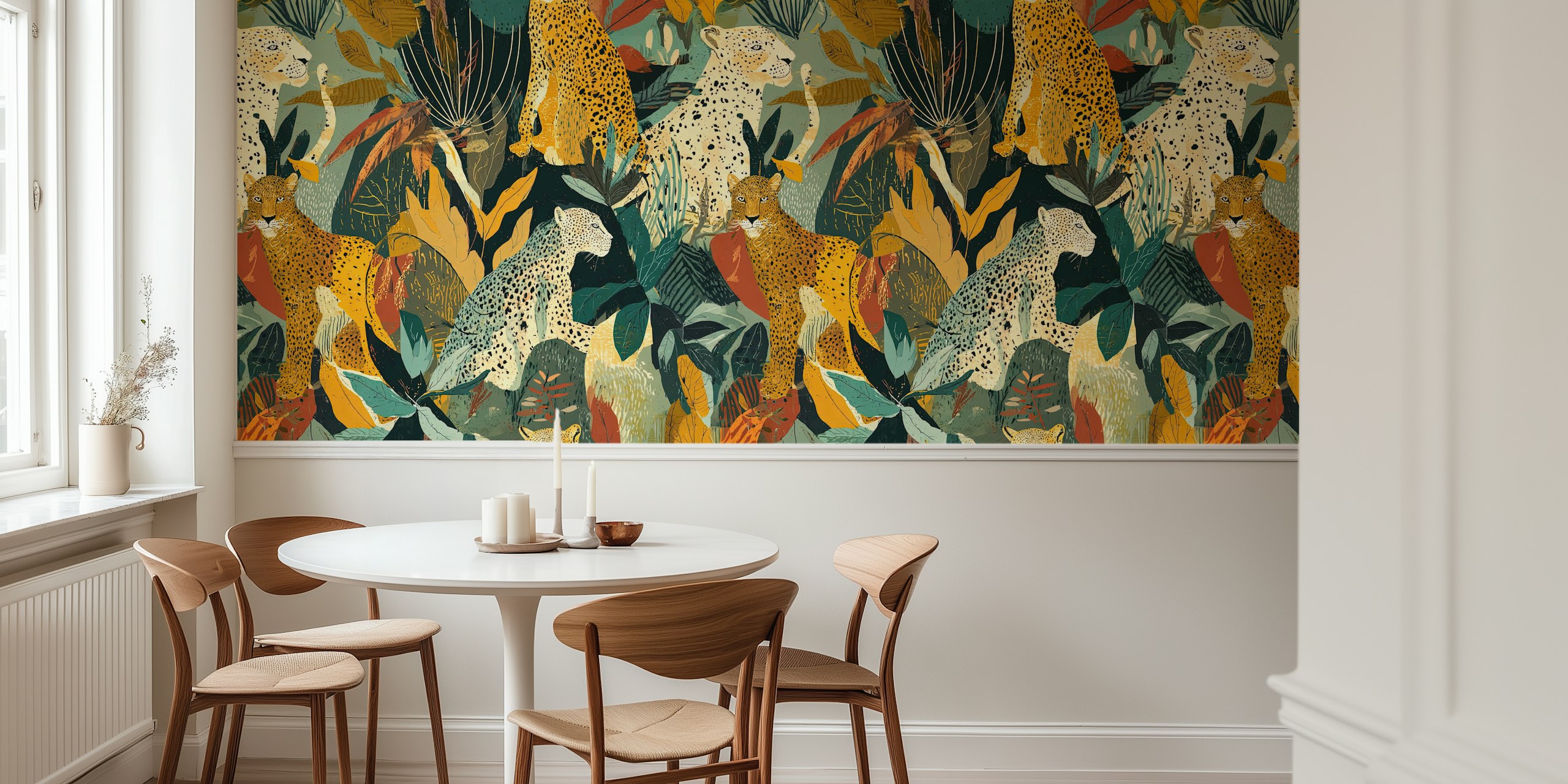 Papel tapiz Camouflaged leopards en una habitación