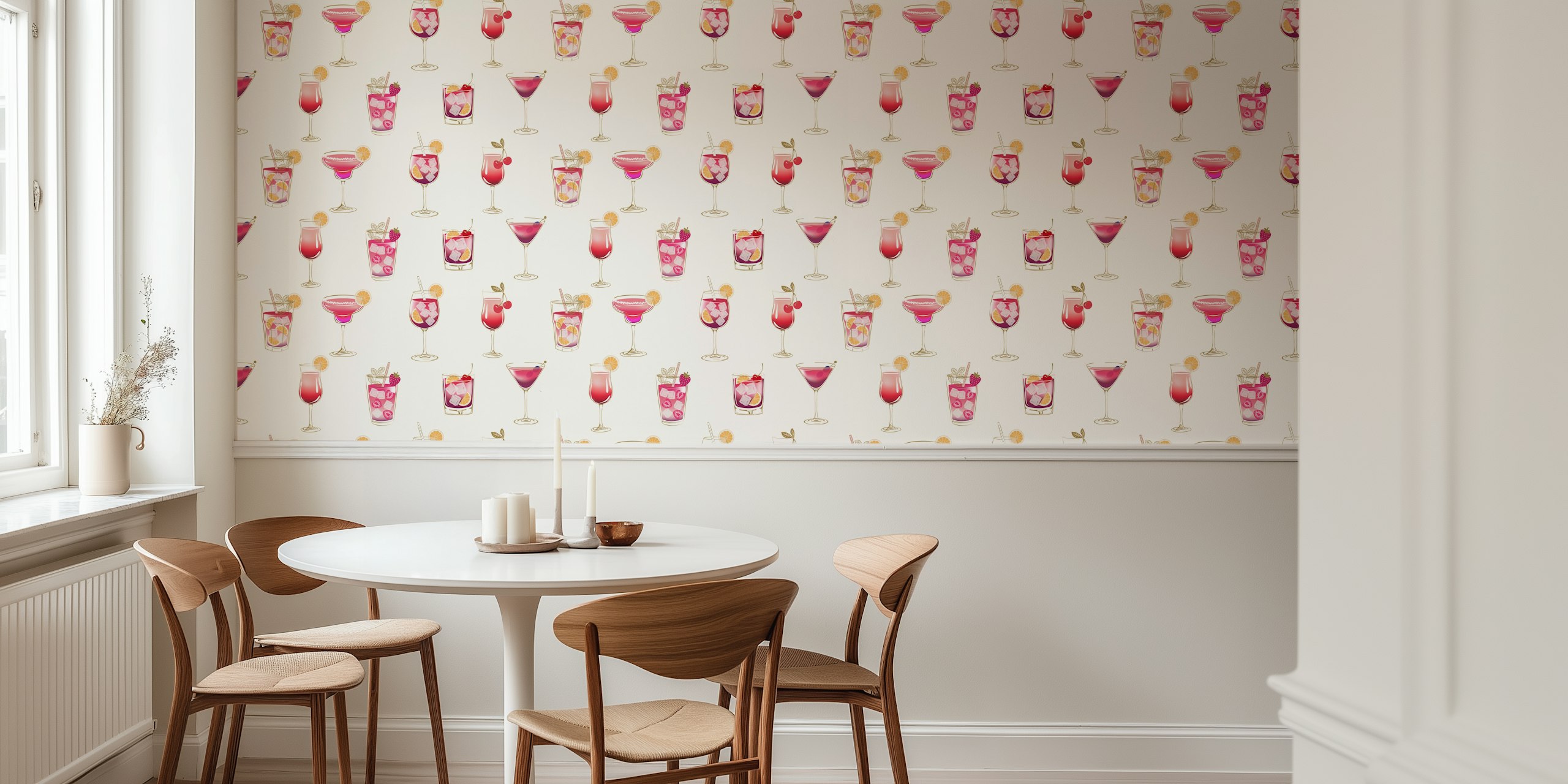 Light Glam Cocktails Theme wallpaper in a room