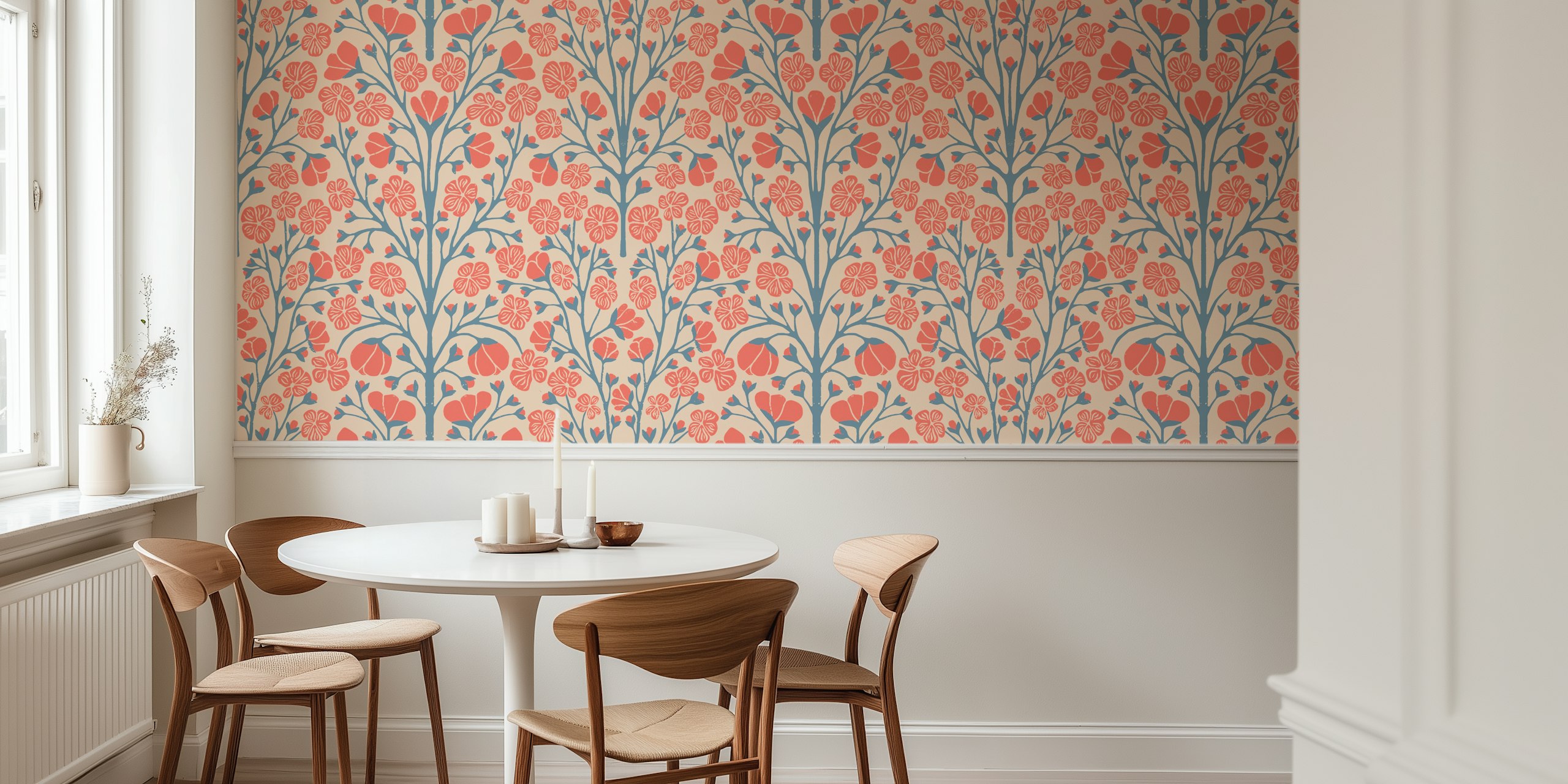 Papier peint Fleurs de Prunier dans un cadre de pièce