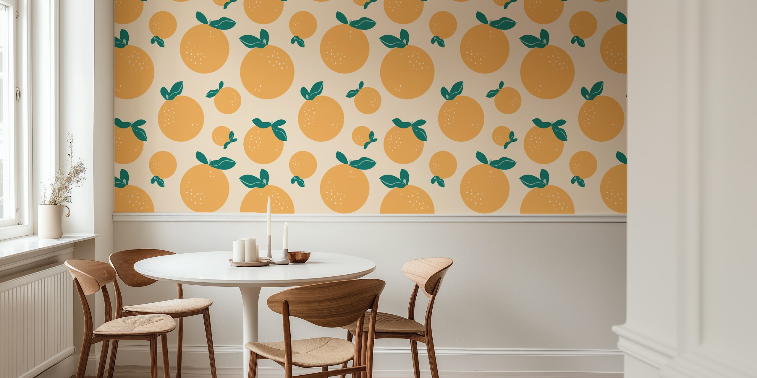 Summer Oranges beige tapet i rum