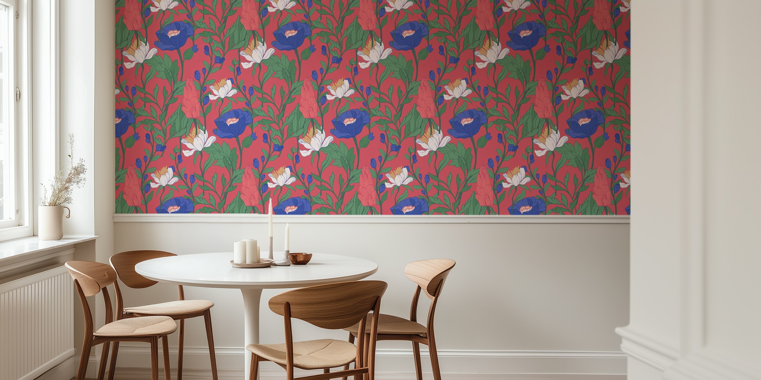 Waking Dream bloemenbehang in een kamer