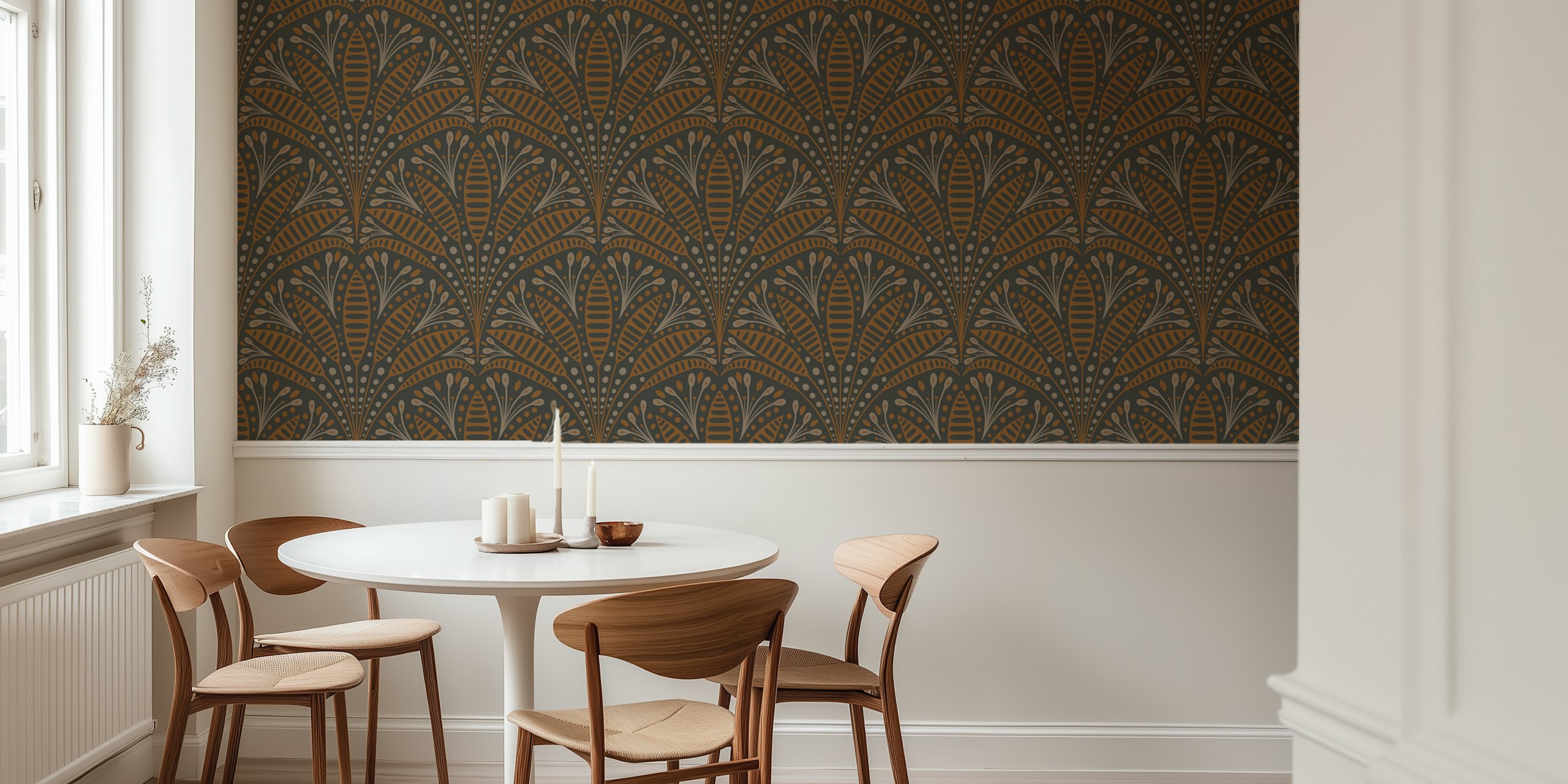 Dark Botanical Bliss wallpaper in a modern room