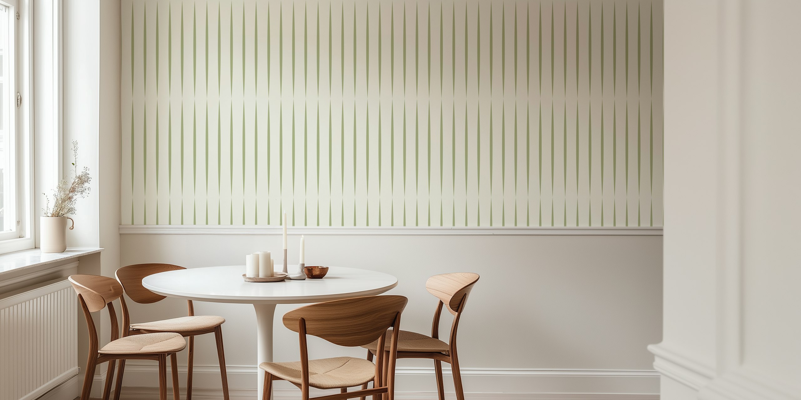 Elegant Olive Stripes tapet i et rom