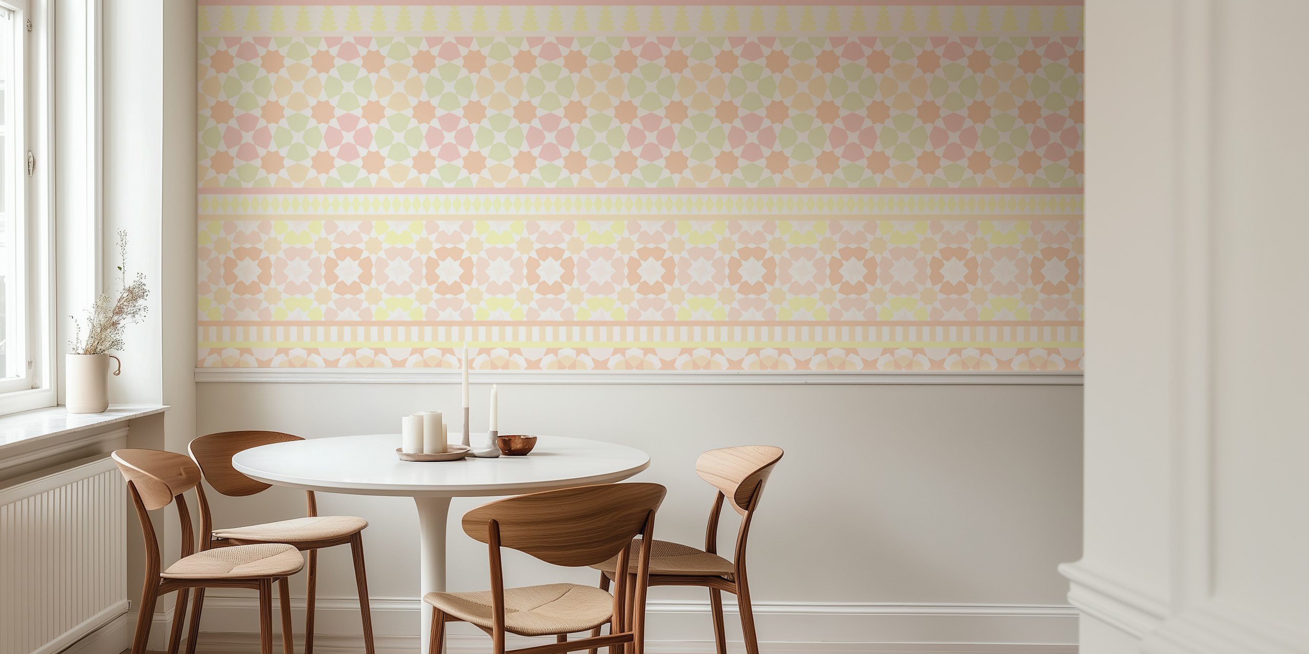 Alhambra Tessellations tapetti tyylikkäässä huoneessa