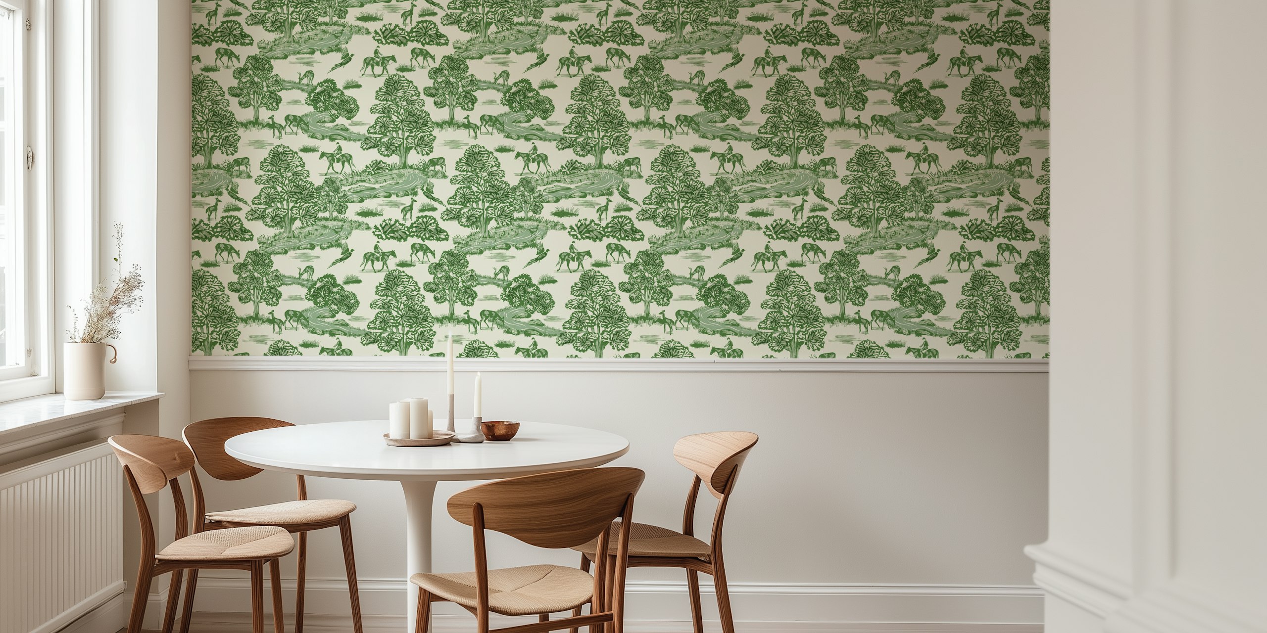 Country Brook Green wallpaper pattern