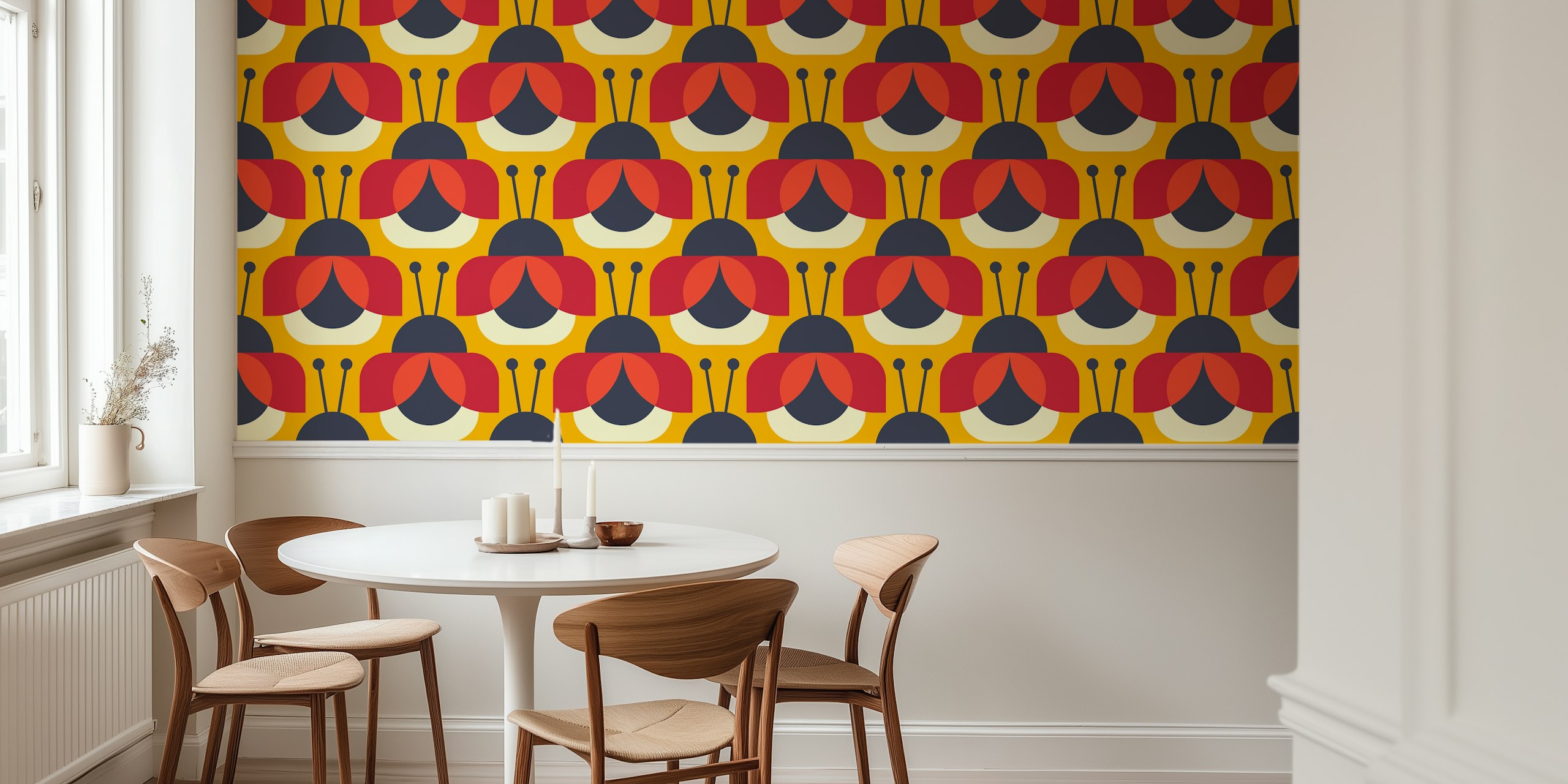 Design de papier peint Playful ladybugs dans une pièce