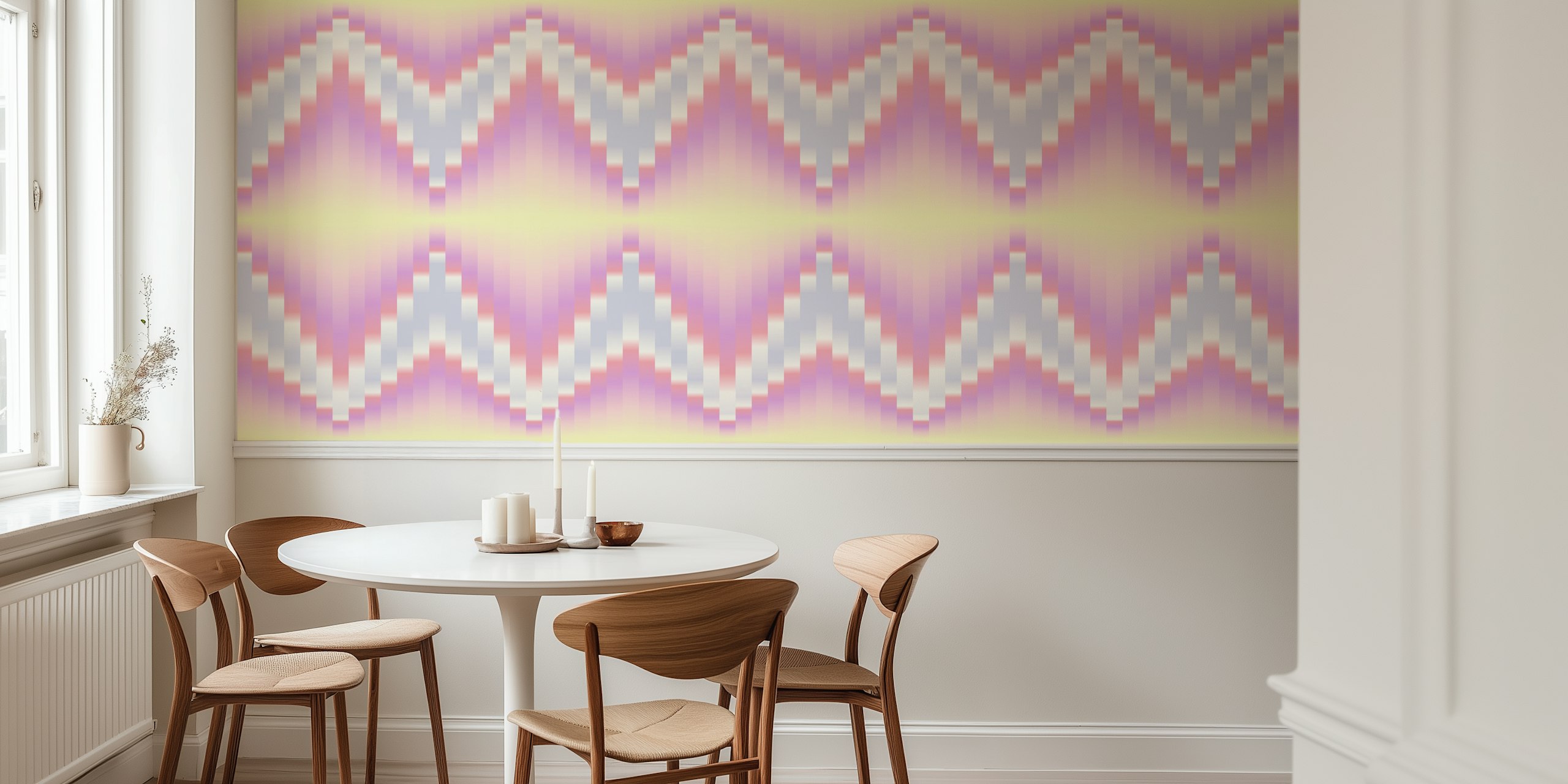 Lilac blurred zigzag pattern wallpaper