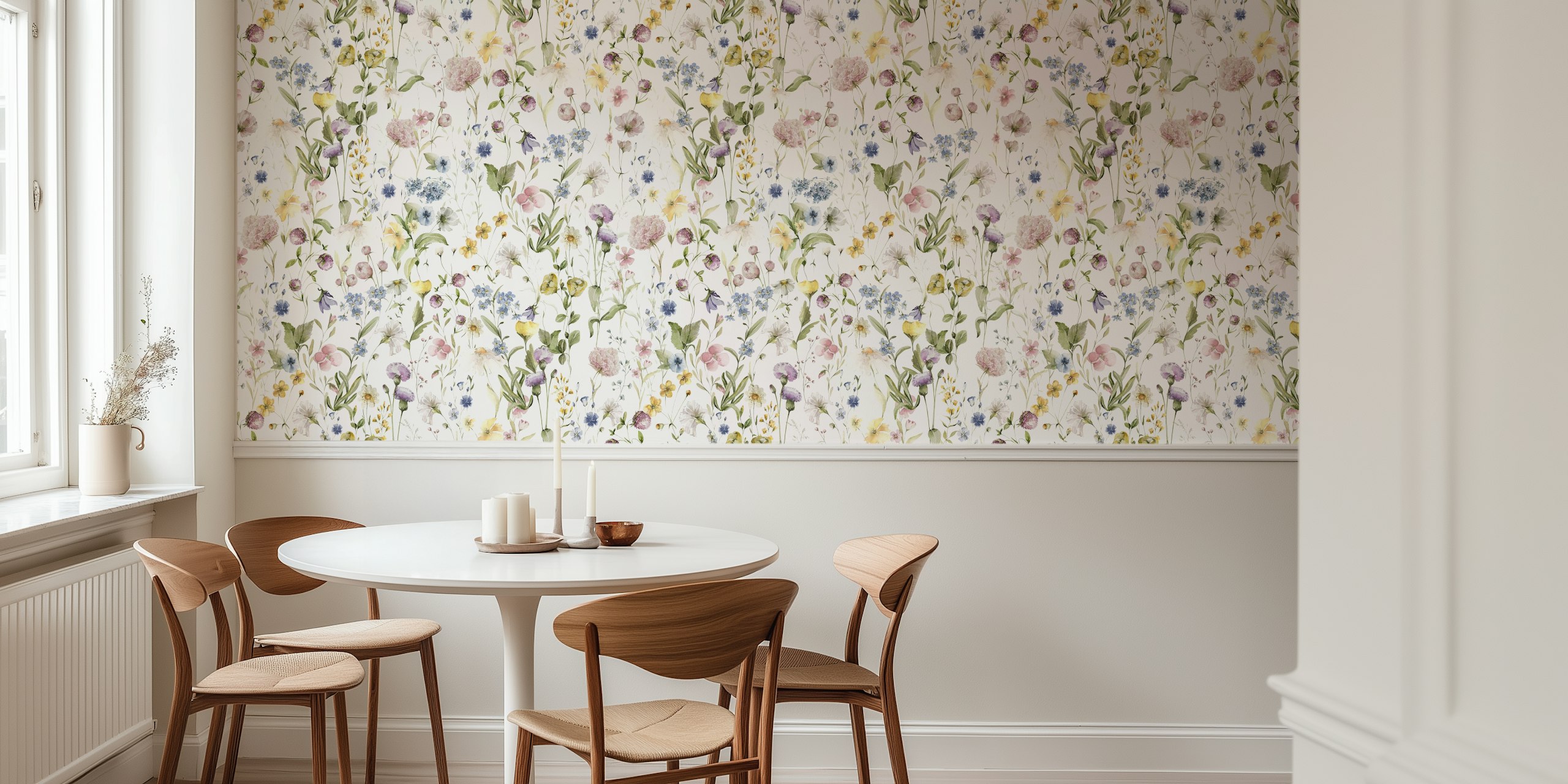 Enchanting wildflowers wallpaper in een kamer