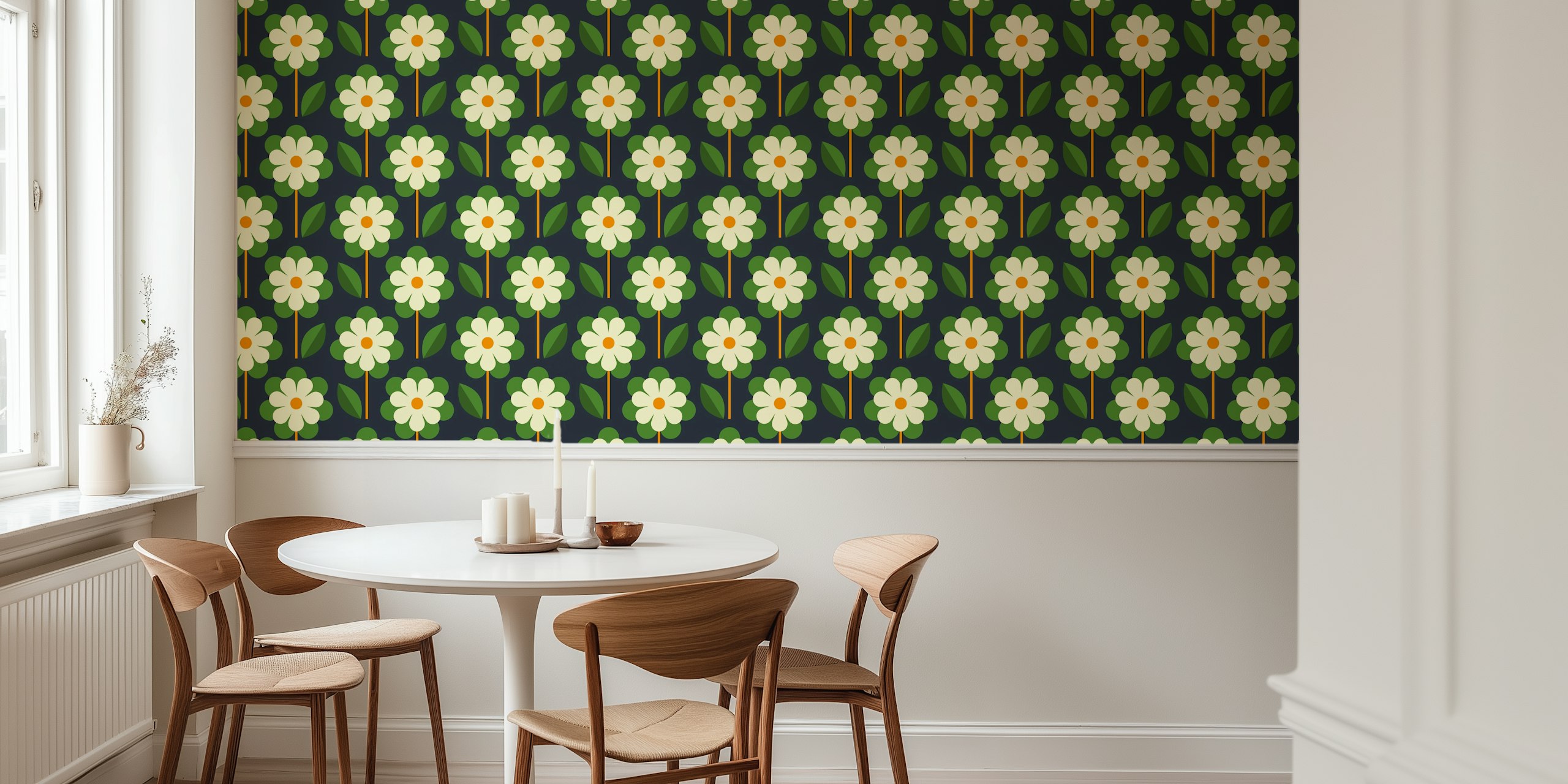 Scandinavian retro design med granny daisies