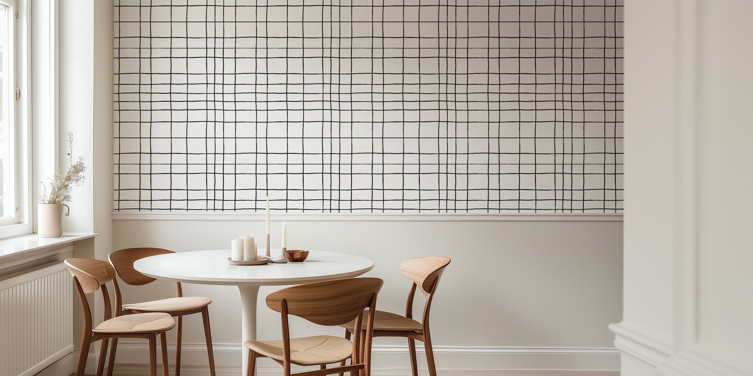 Papel de parede Hand-drawn grid lines no quarto