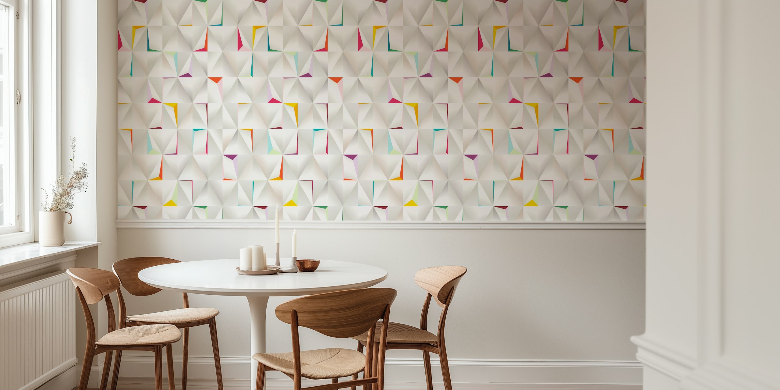 Pride geometric diamonds papel pintado en una habitación