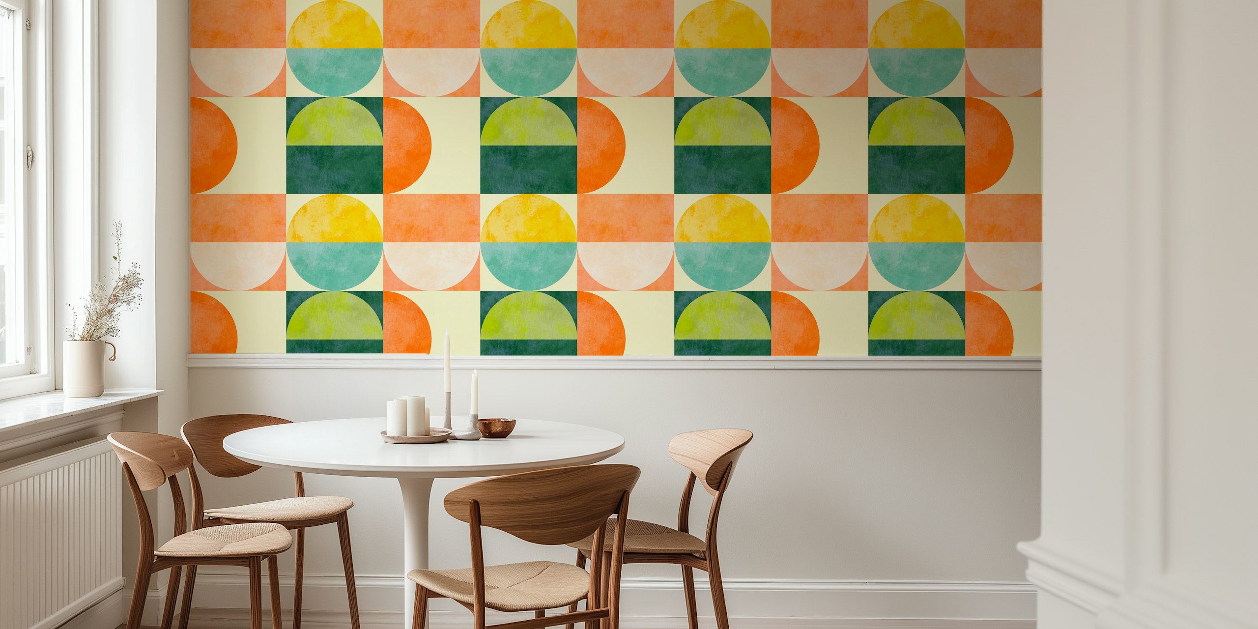 Colorful checkers tapet i et rom