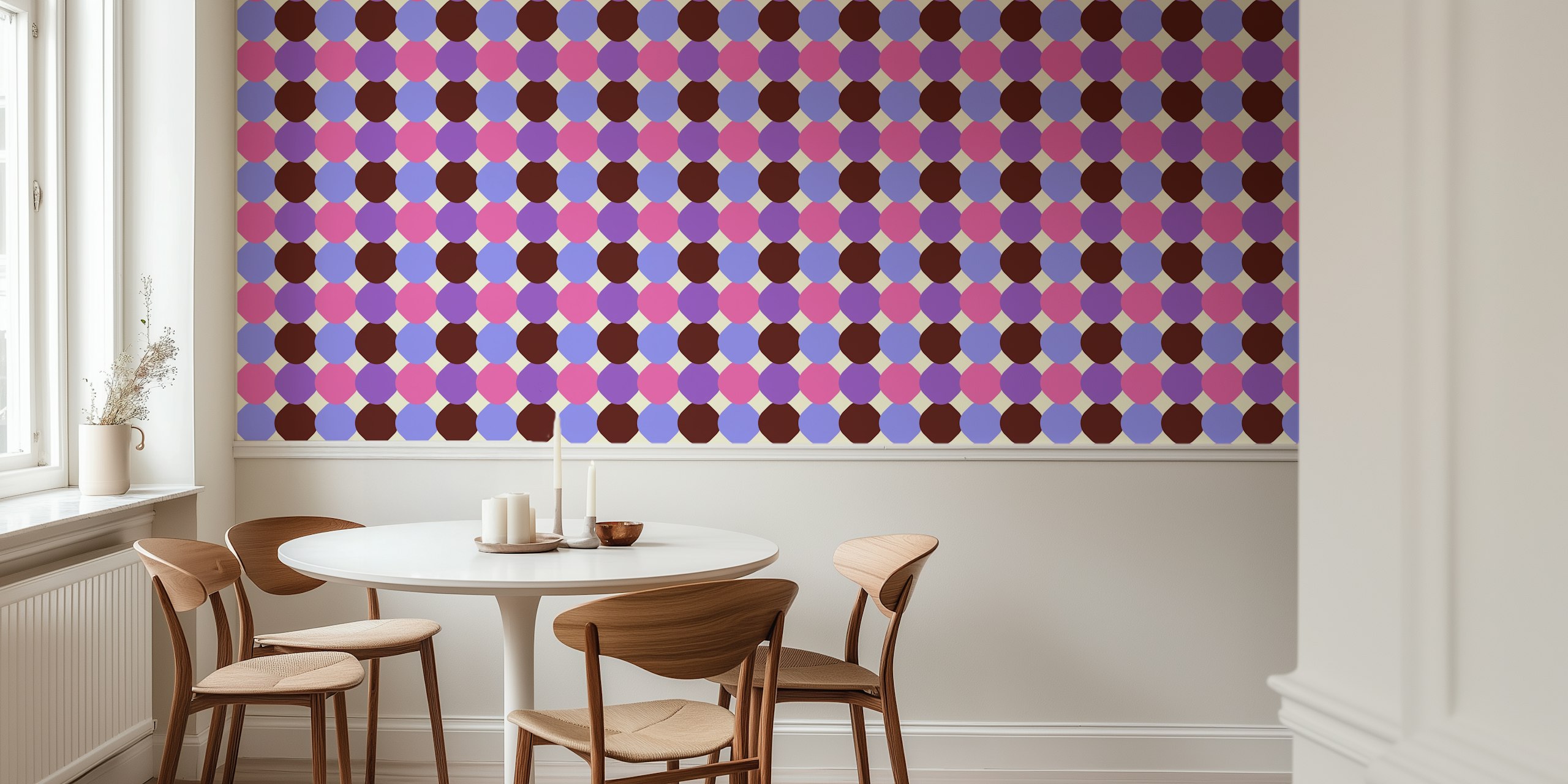 Happy retro Tiles in pink and purple