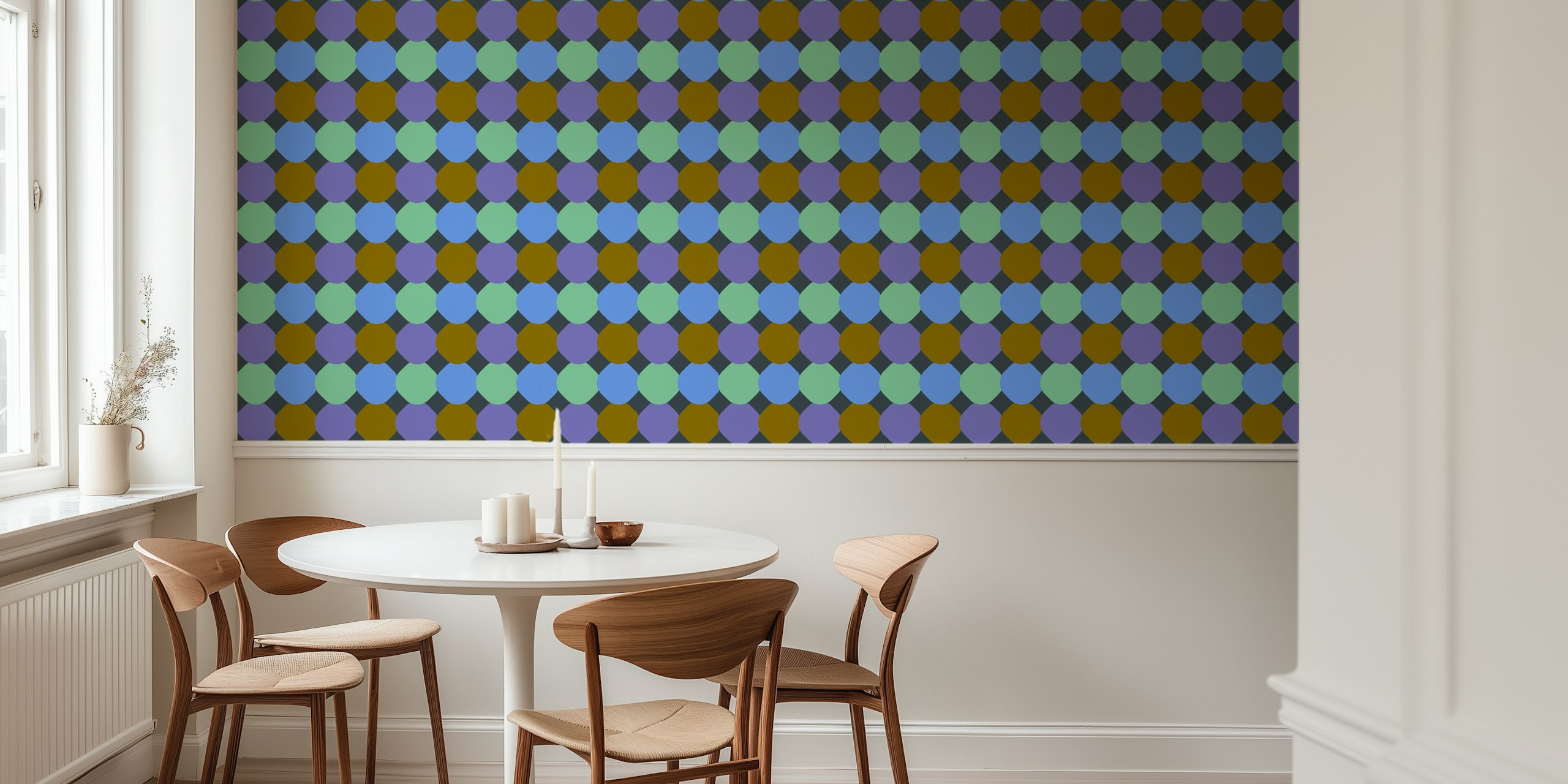 Happy retro tiles wallpaper in a room