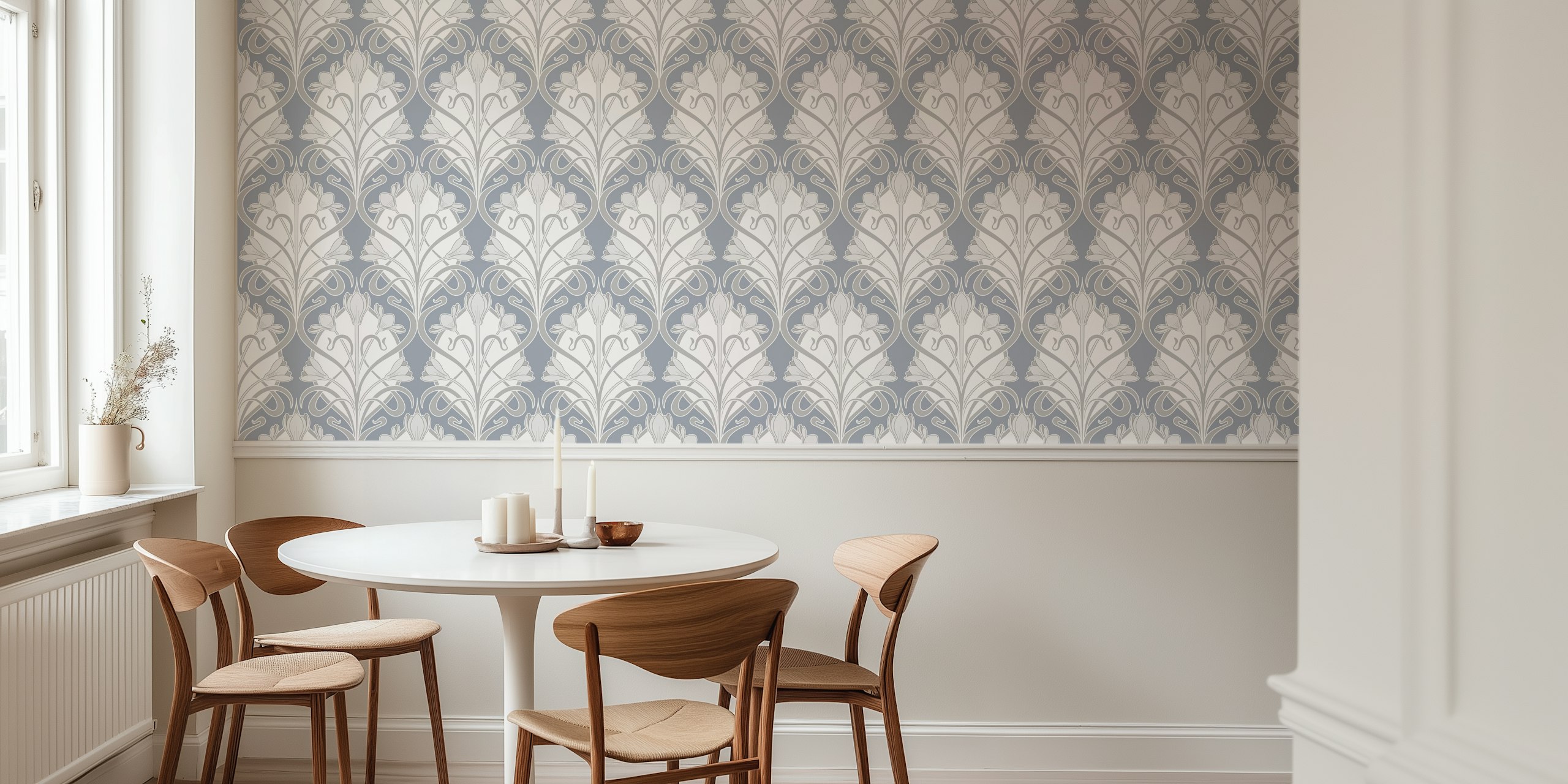 Crocus Art Nouveau -tapetti huoneasetelmassa