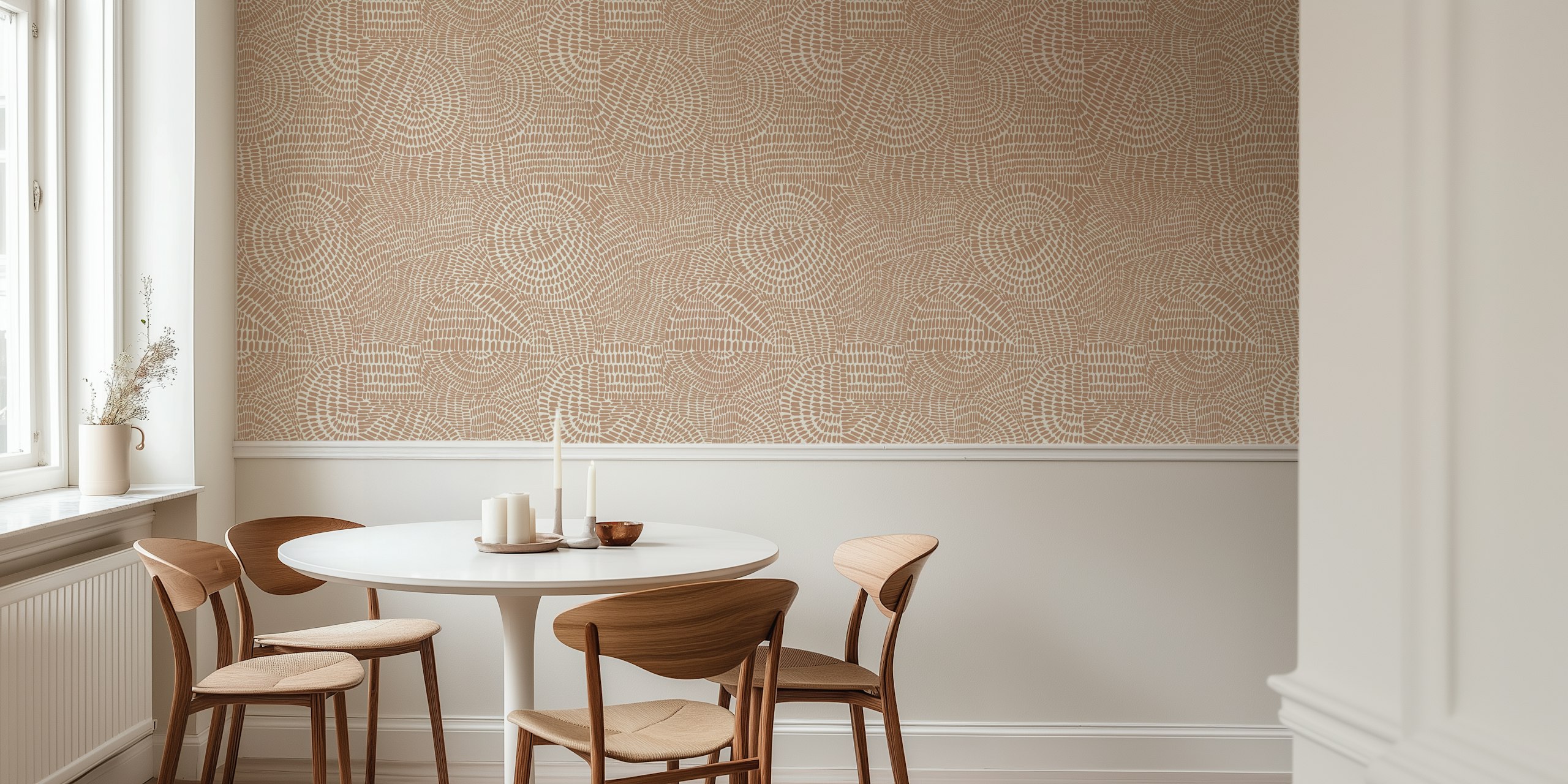 Lines in brandy wallpaper design in a room