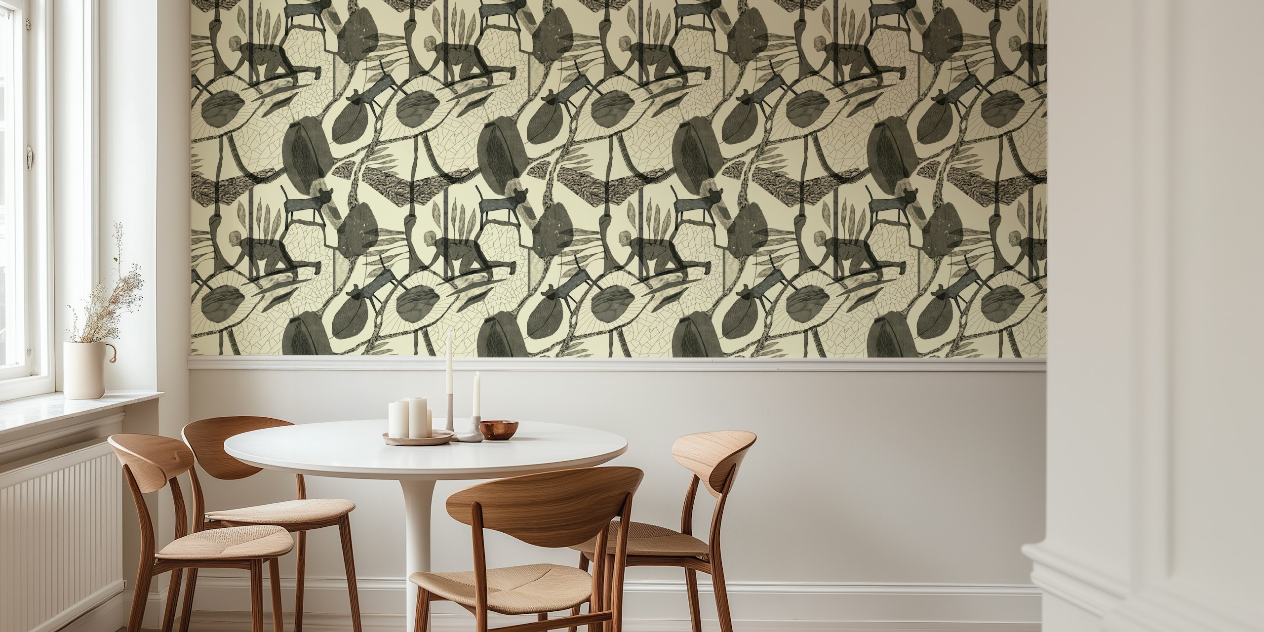 Design de papel de parede Zanko apresentado em um quarto