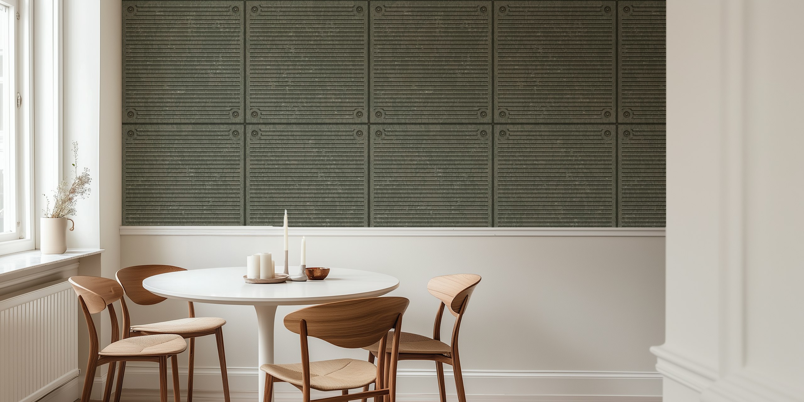 Design della carta da parati Urban Grit Fusion Floor Metal Plate