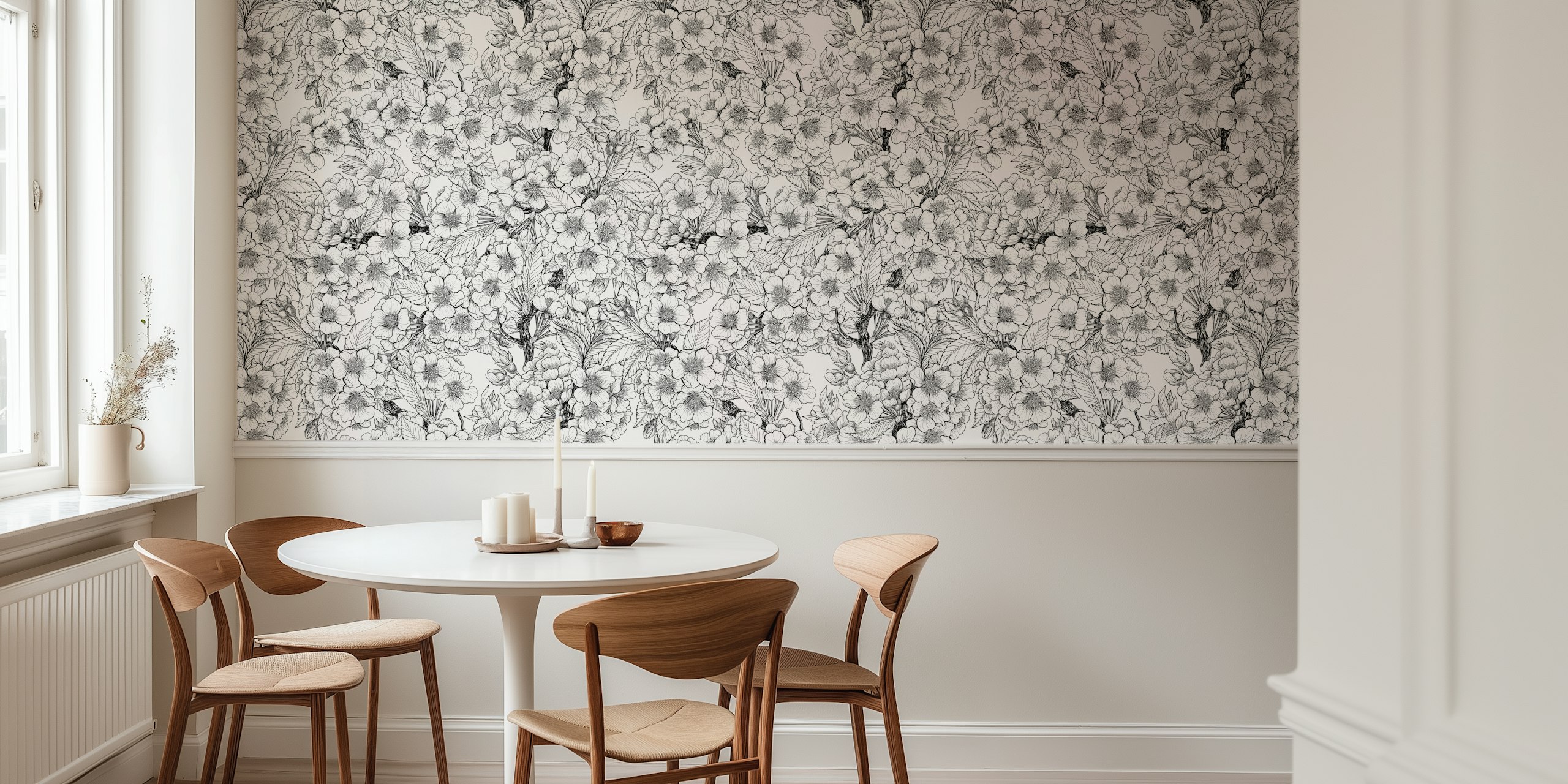 Cherry blossom wallpaper i et rom