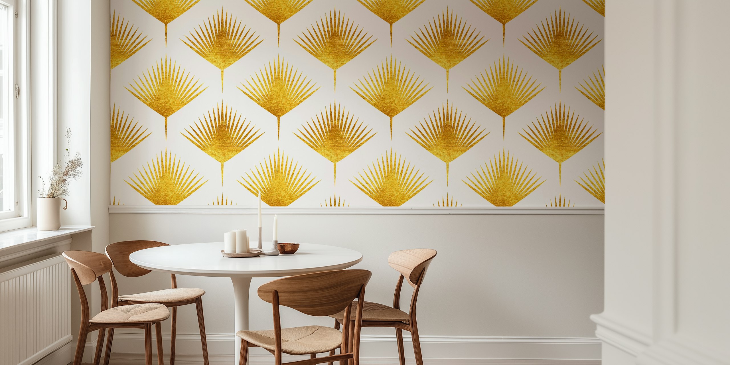 Gold palm leaves design