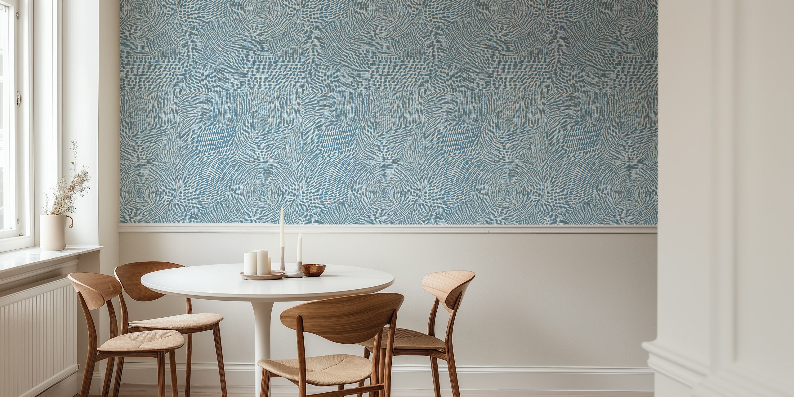 Abstract blue brush stroke patterns wallpaper