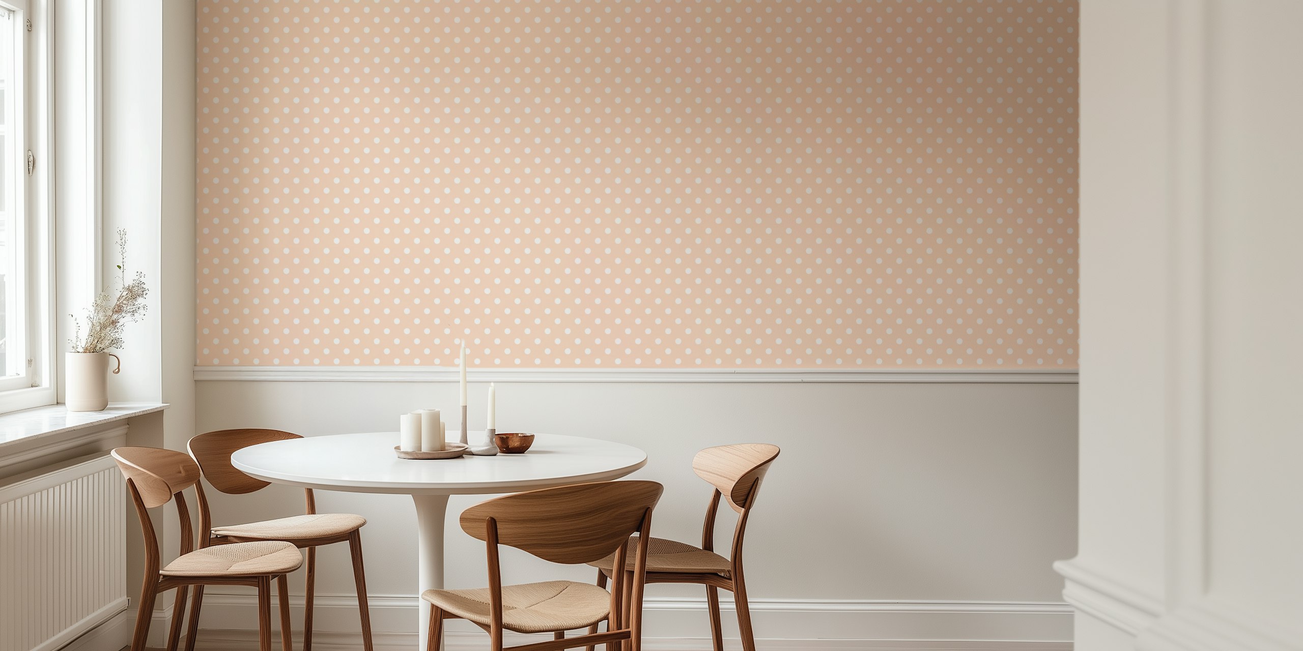 Polka dots wallpaper in a room setting