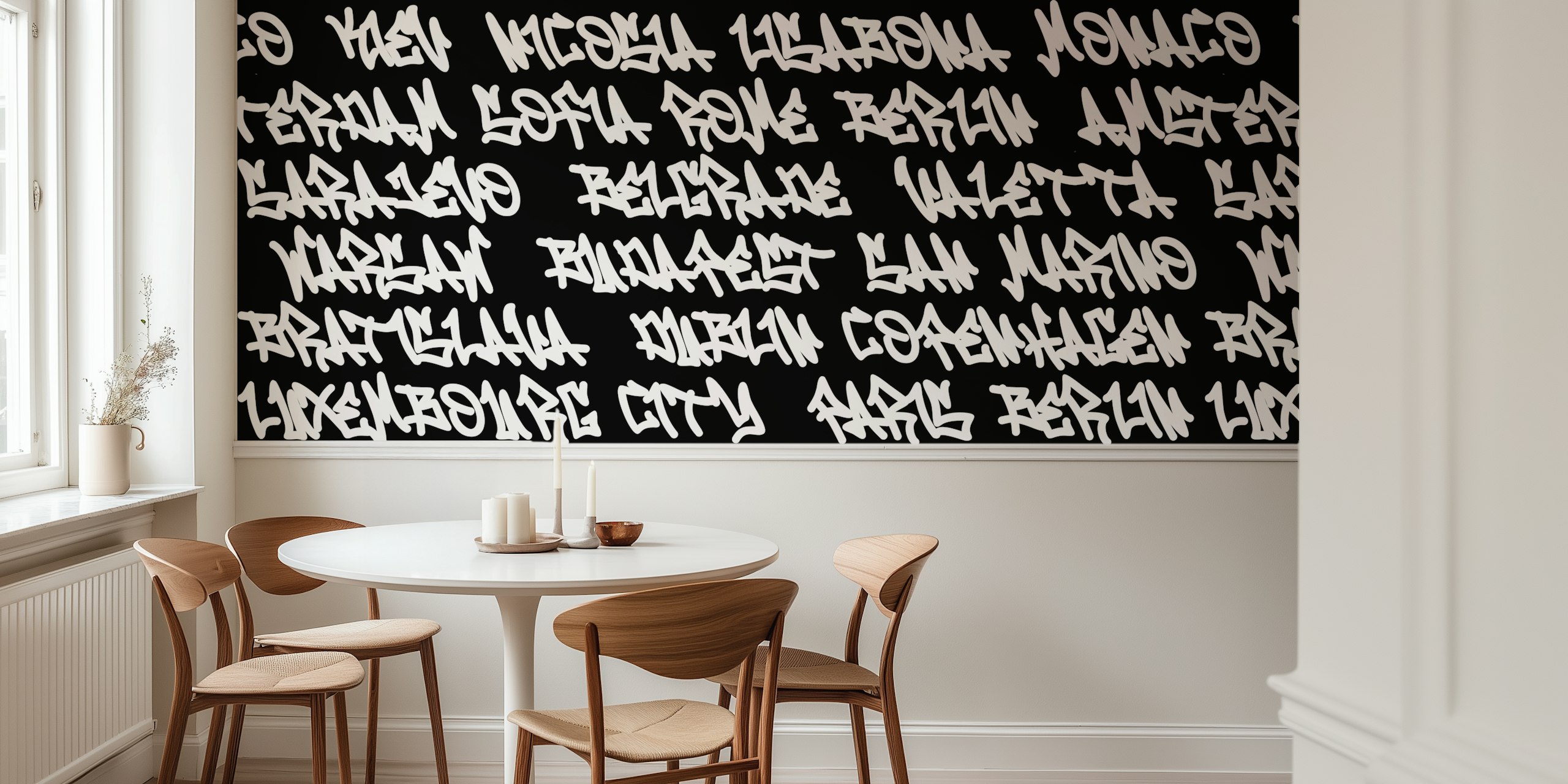 papier peint Capital Cities of Europe dans une chambre