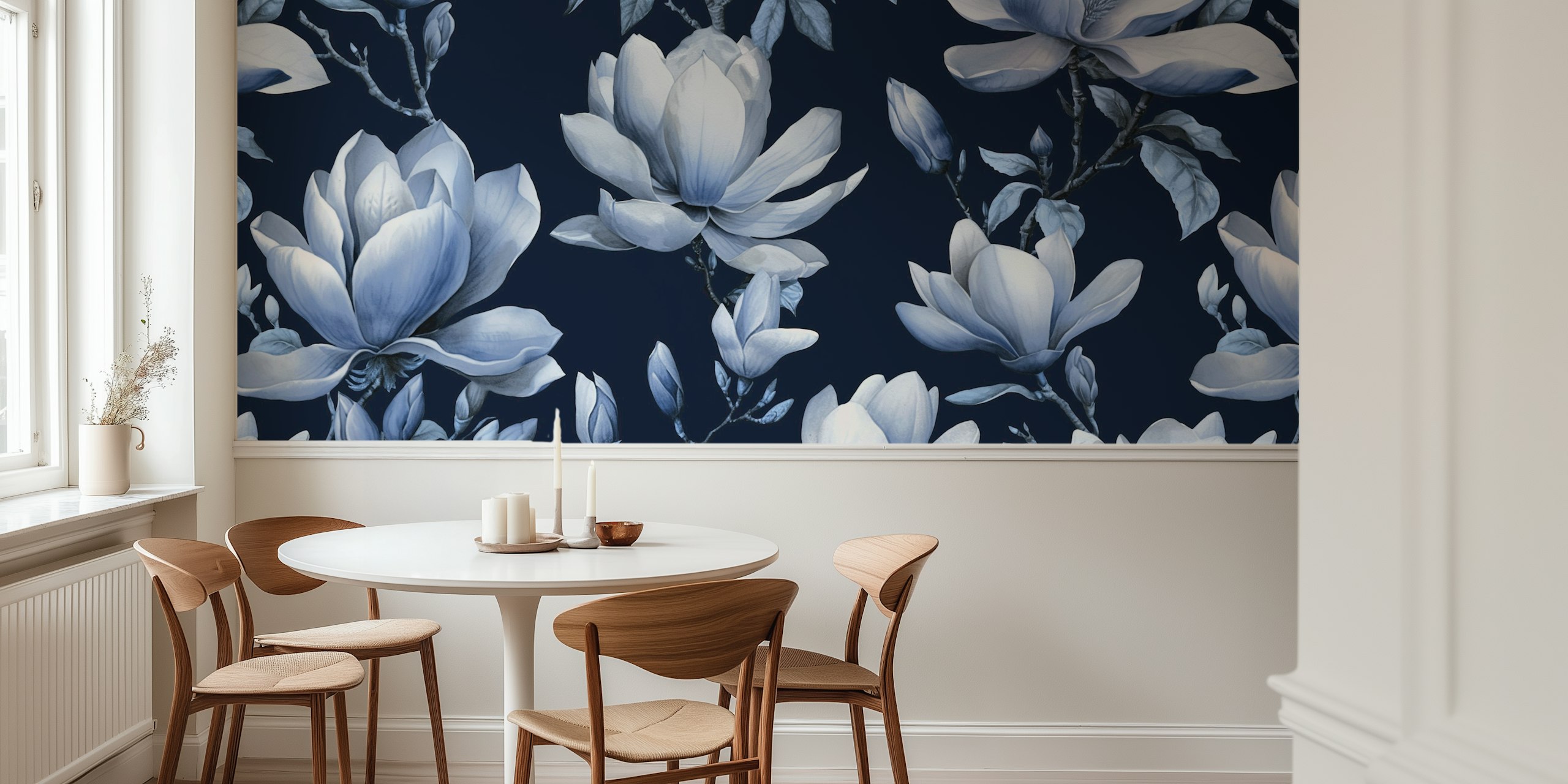 Magnolia Spring Romance Blue behangontwerp