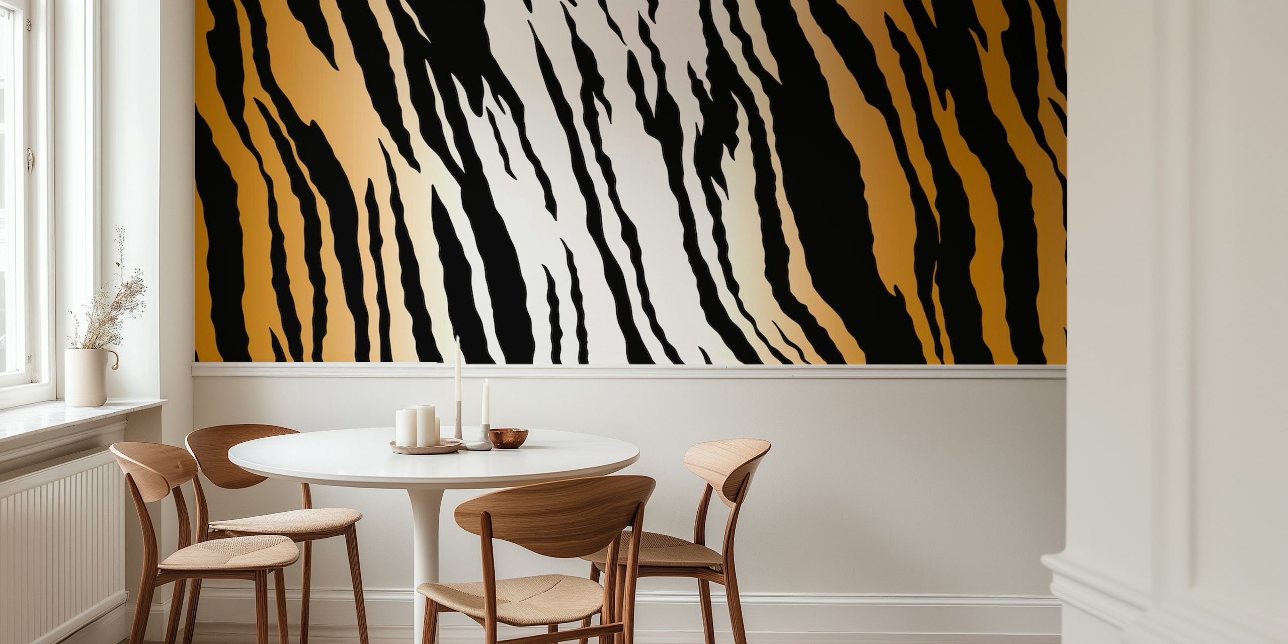 Papel de parede Seamless tiger pattern em um quarto