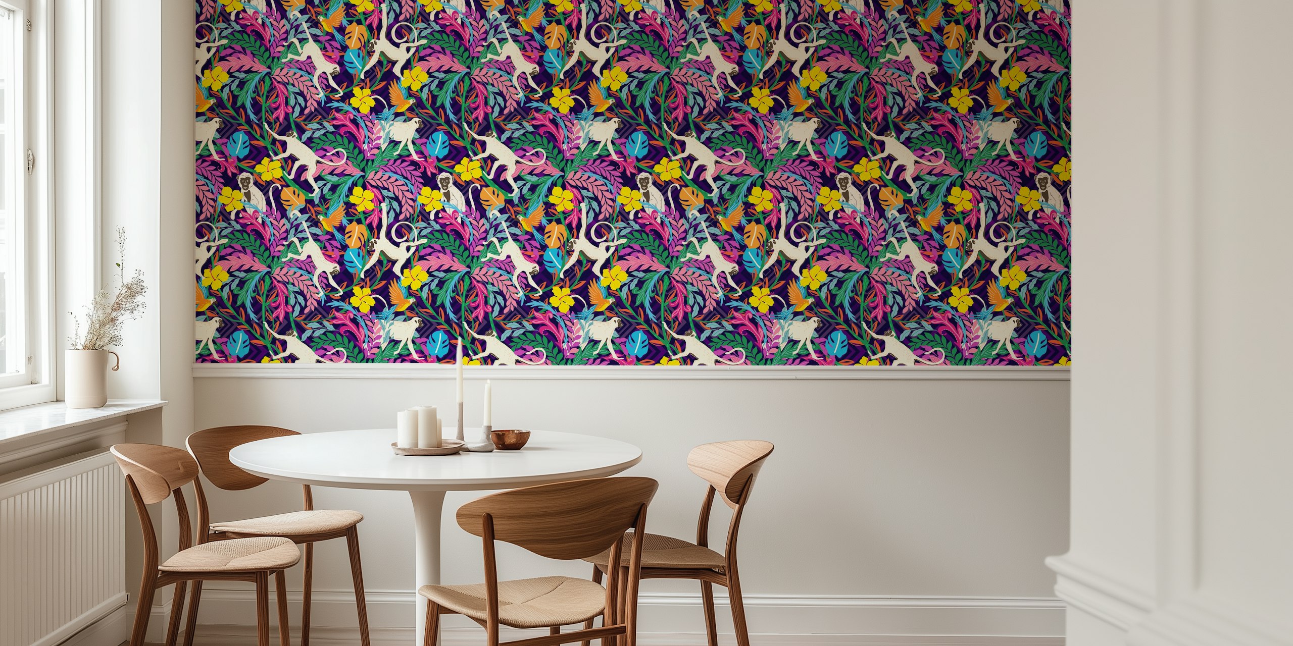 Vibrant Tropical Forest wallpaper in a room