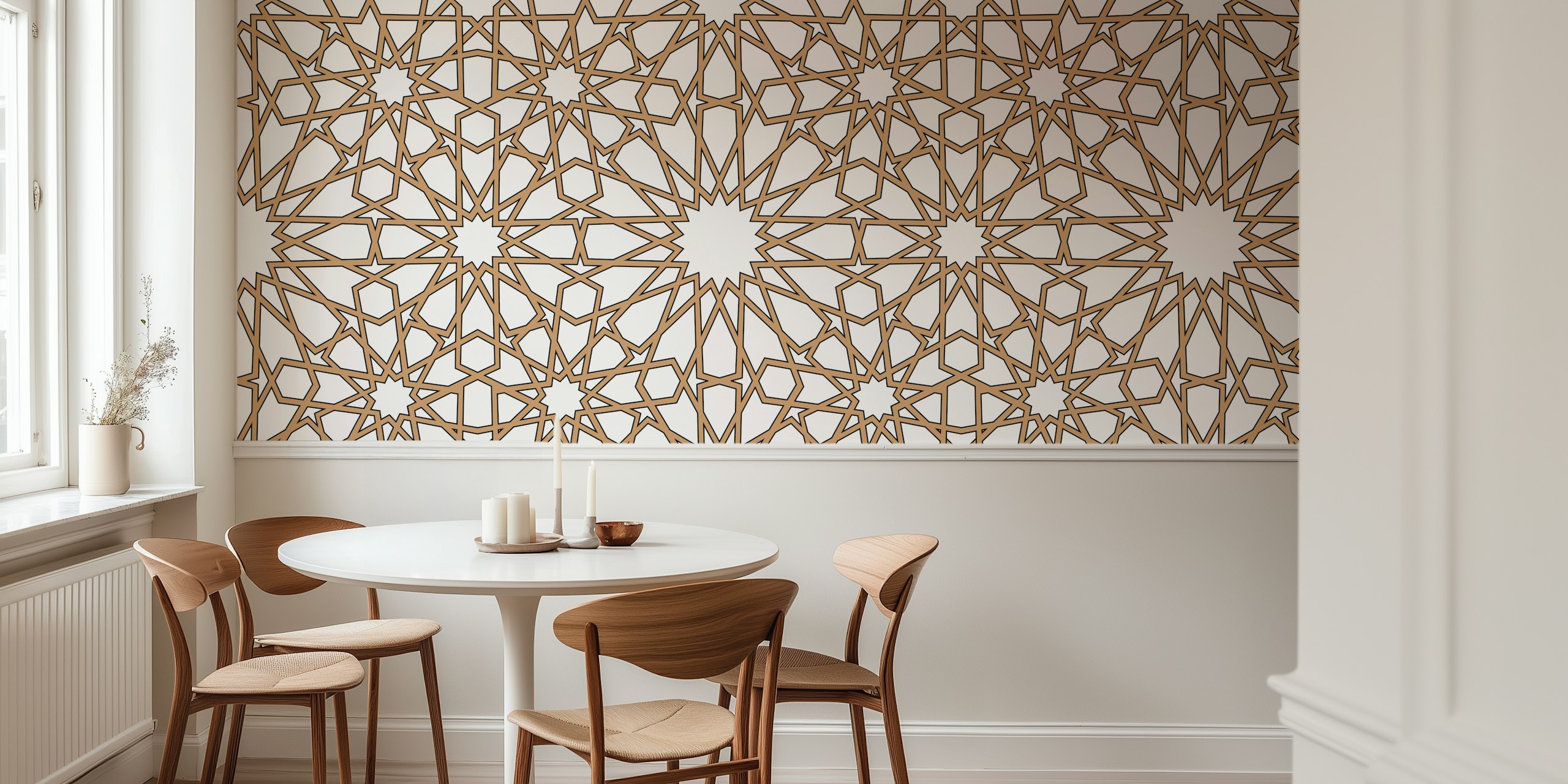 Arabesque gold pozadina izložena u sobi