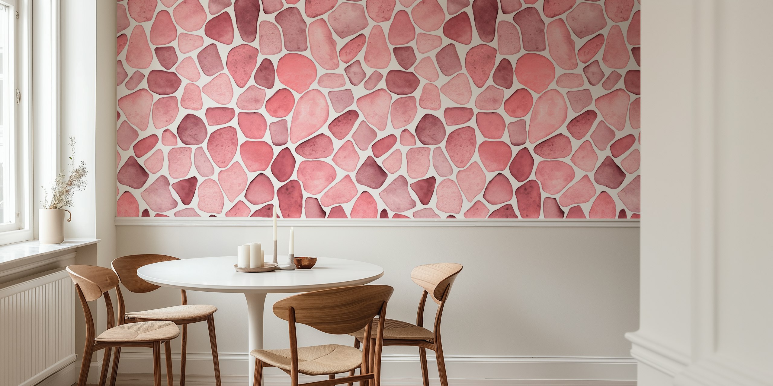 Ocean Vibe Seaglass Watercolor Wallpaper in een kamer