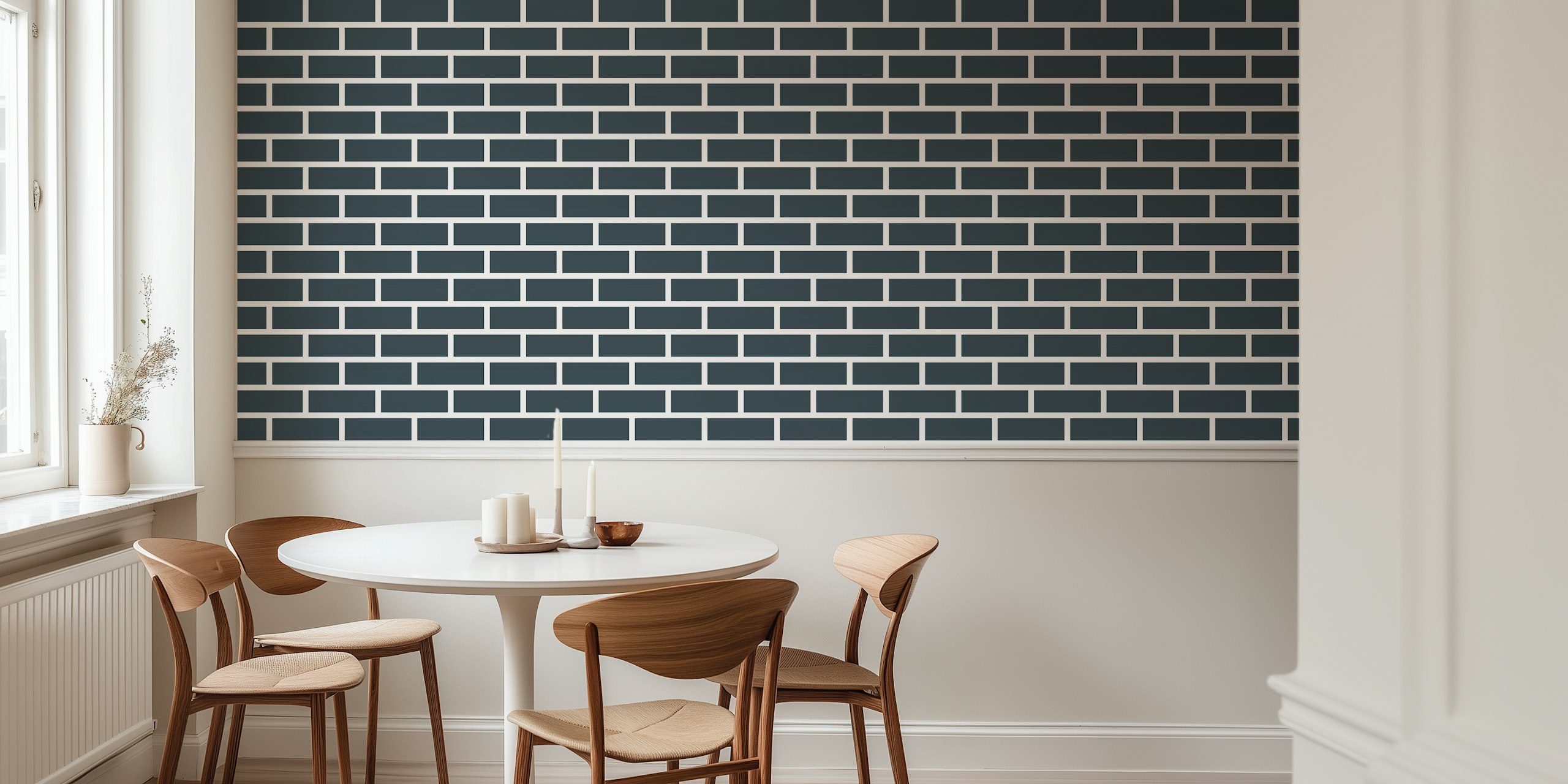 Charcoal brick wallpaper σε ένα δωμάτιο
