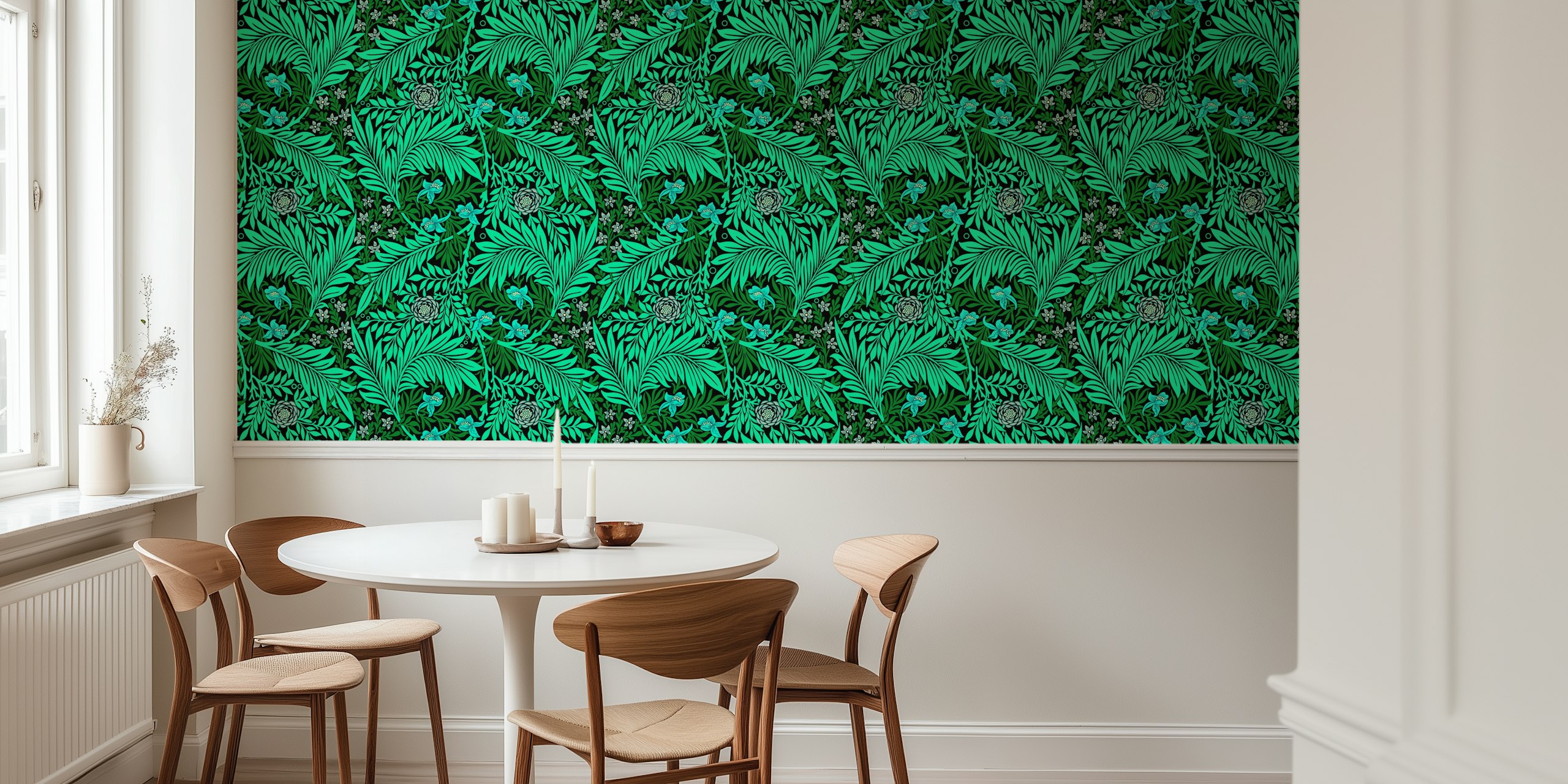 Victorian Larkspur wallpaper in un'ambientazione di stanza