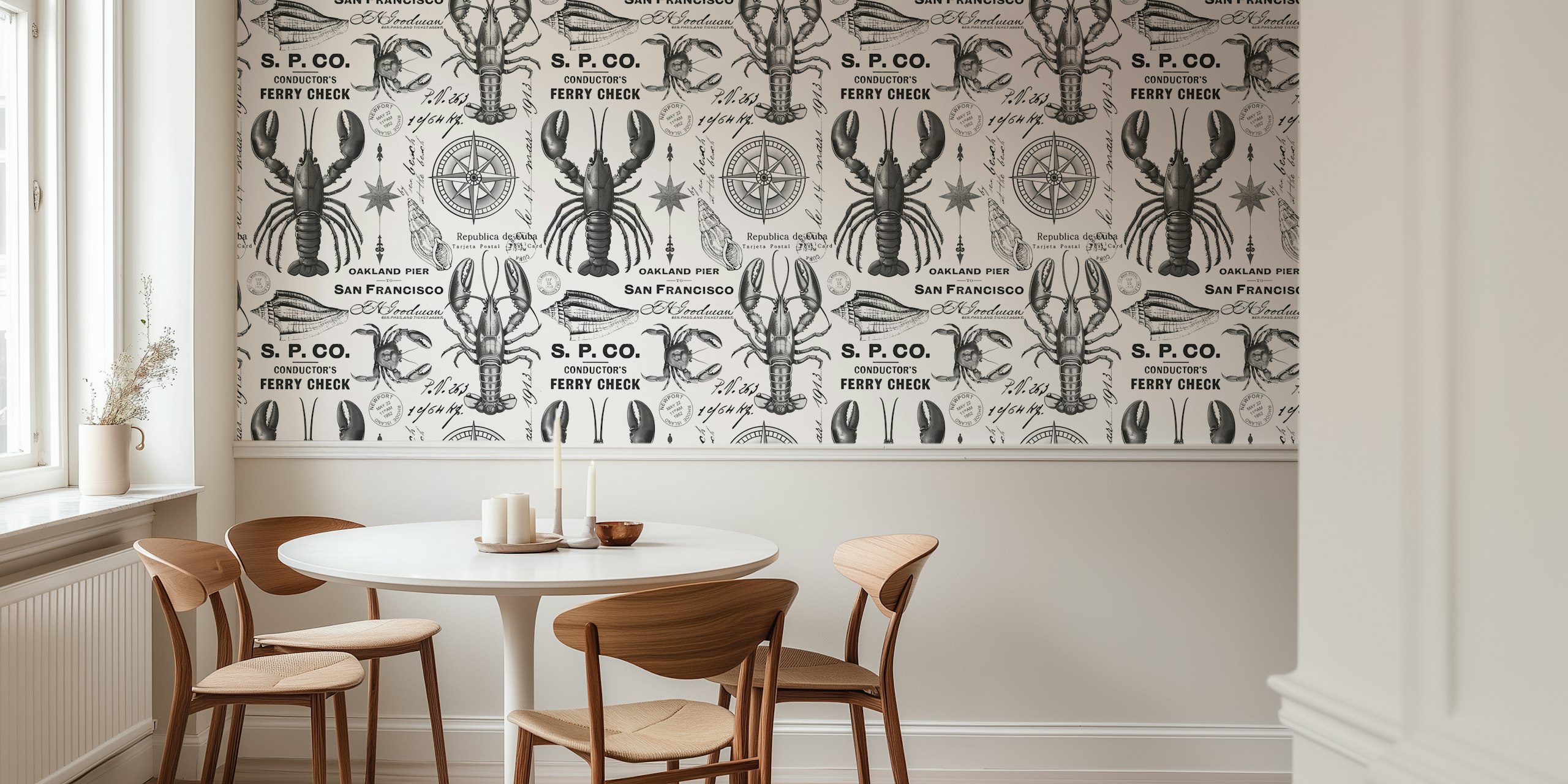 Maritime Treasures Nautical Vibes Tapete in einem Raum